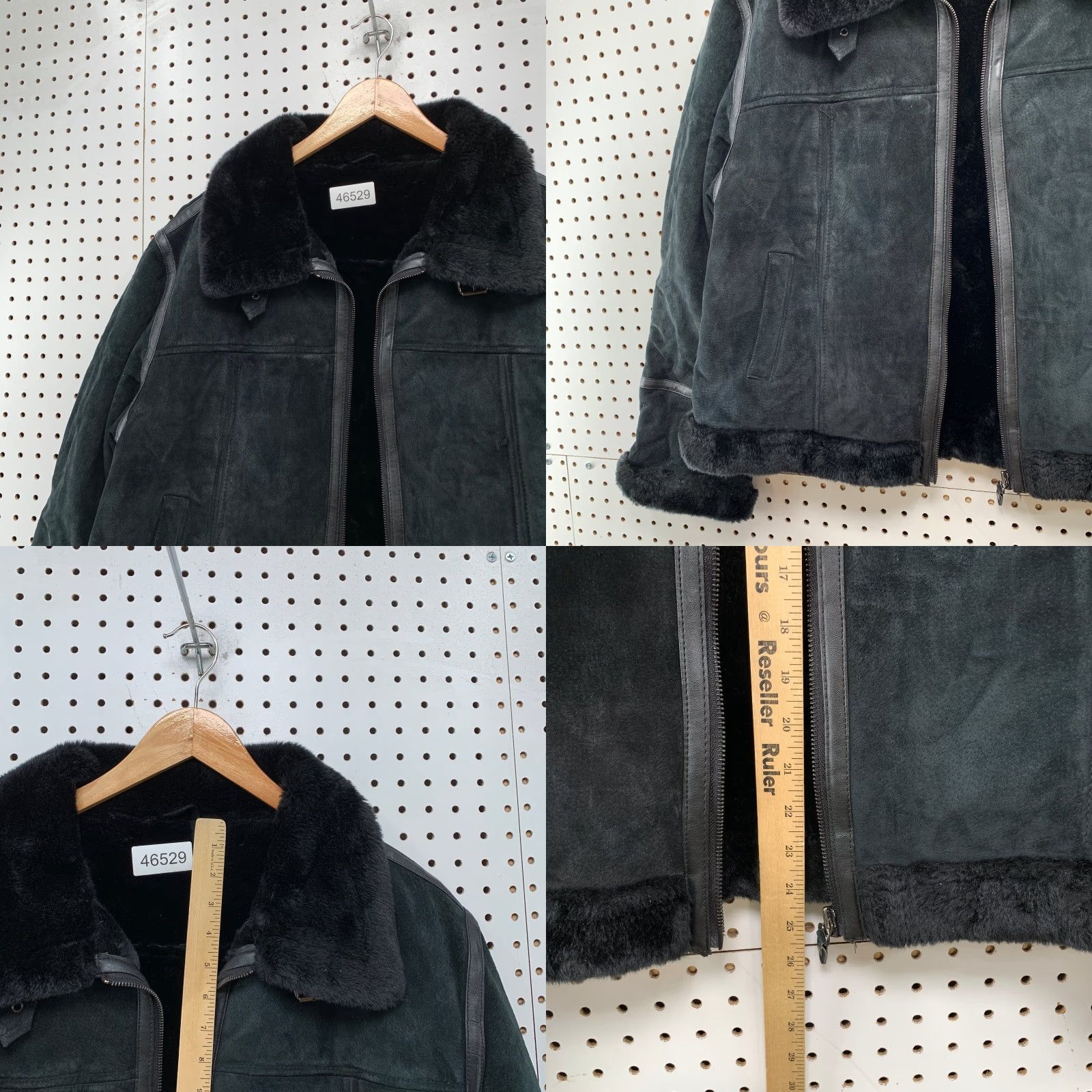 Vintage Marcia Jacket Womens 4XL Black Faux Fur Lined Italian Leather Suede Shearling 4XL Women’s Jacket Size XXL / US 16-18 / IT 52-54 - 9 Thumbnail