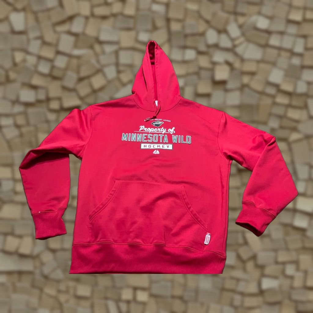 Vintage Majestic Hoodie Mens L Red Minnesota Wild Hockey Pullover Size US L / EU 52-54 / 3 - 1 Thumbnail
