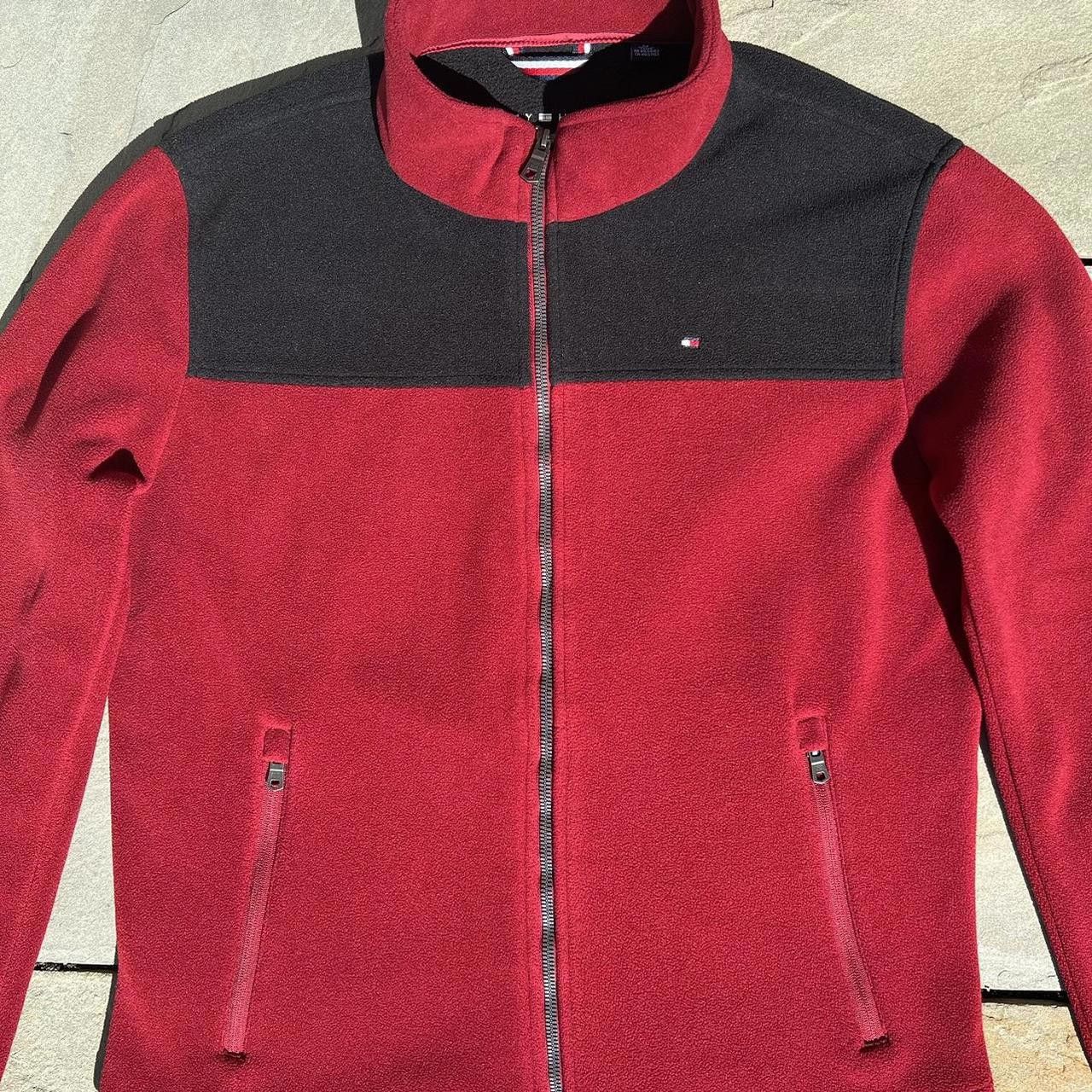 Tommy Hilfiger Tommy Hilfiger Red and Black Colorblock Fleece Jacket Size US M / EU 48-50 / 2 - 4 Thumbnail