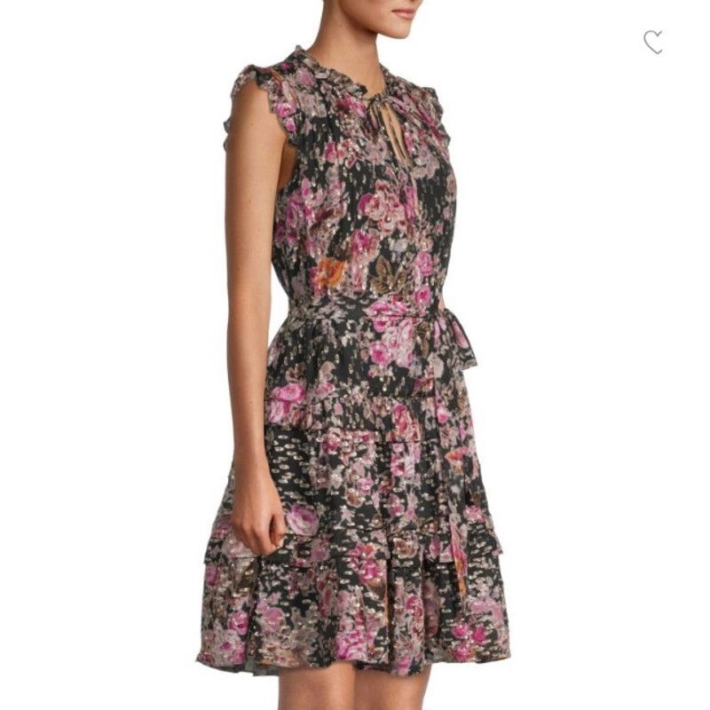 KOBI HALPERIN Kobi Halperin $648 Brook Black Gold Floral Mini Dress SZ XL Size XL / US 12-14 / IT 48-50 - 3 Thumbnail