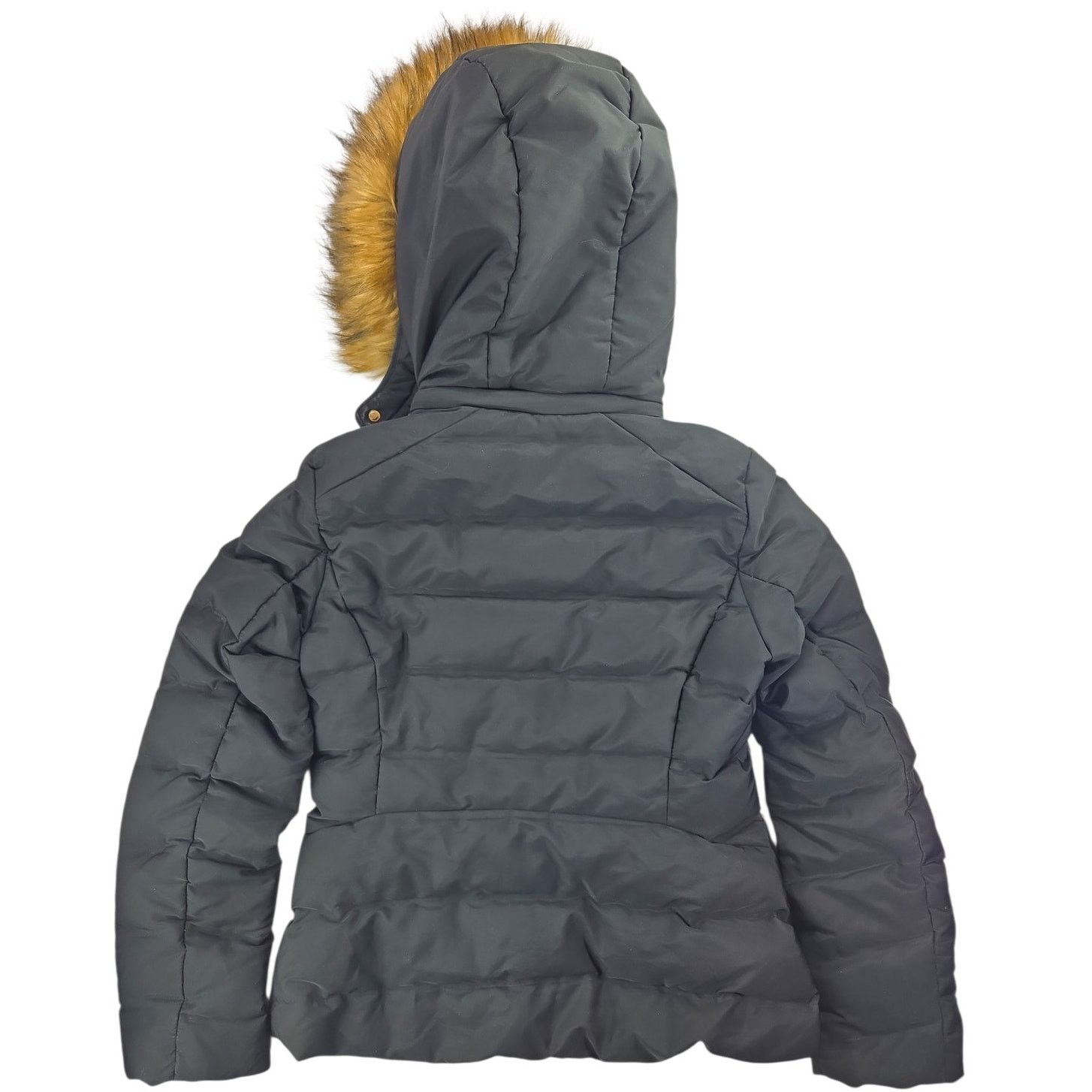 Zara Zara | Black Down Puffer Coat w/Detachable Faux Fur Hood | M Size M / US 6-8 / IT 42-44 - 6 Thumbnail