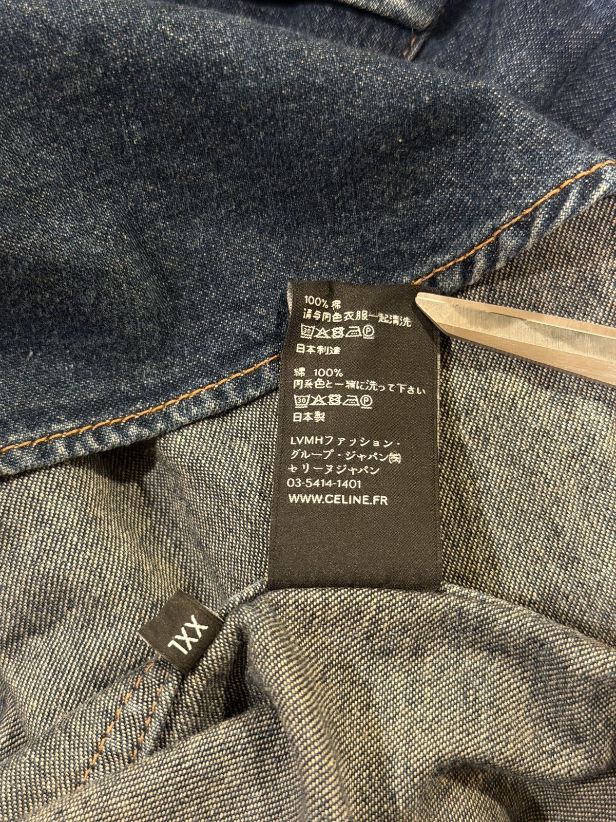 Celine Celine x Hedi Western Stone Wash Blue Denim Button Up Shirt Size US XXL / EU 58 / 5 - 16 Thumbnail