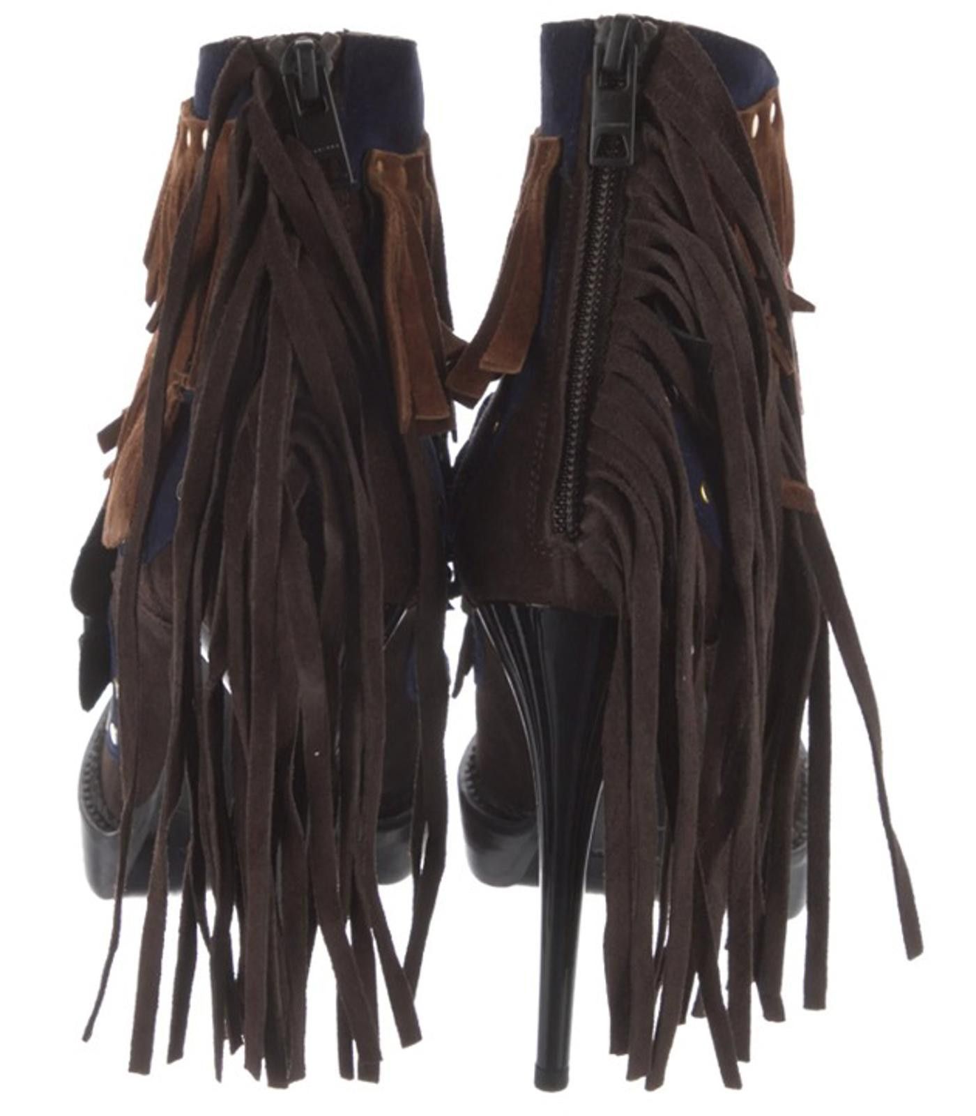 Burberry Burberry Suede Lace-Up Boots with Accents - SIZE 7.5 Size US 7.5 / IT 37.5 - 2 Thumbnail