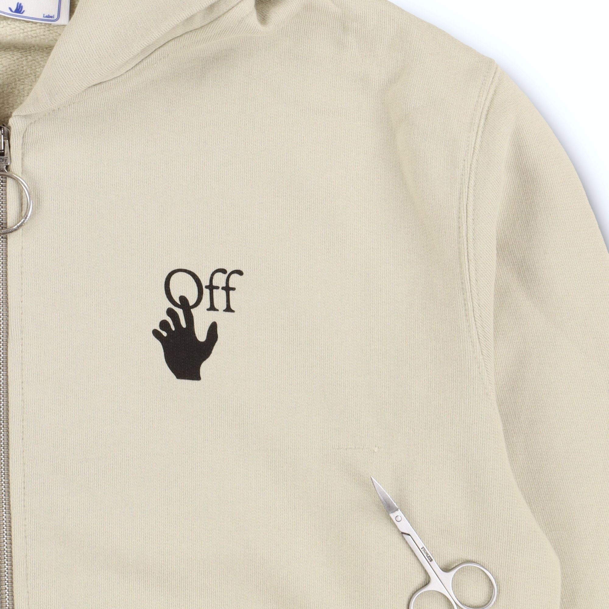 Off-White Beige Bubble Arrows Logo Zip Hoodie Size US M / EU 48-50 / 2 - 5 Thumbnail