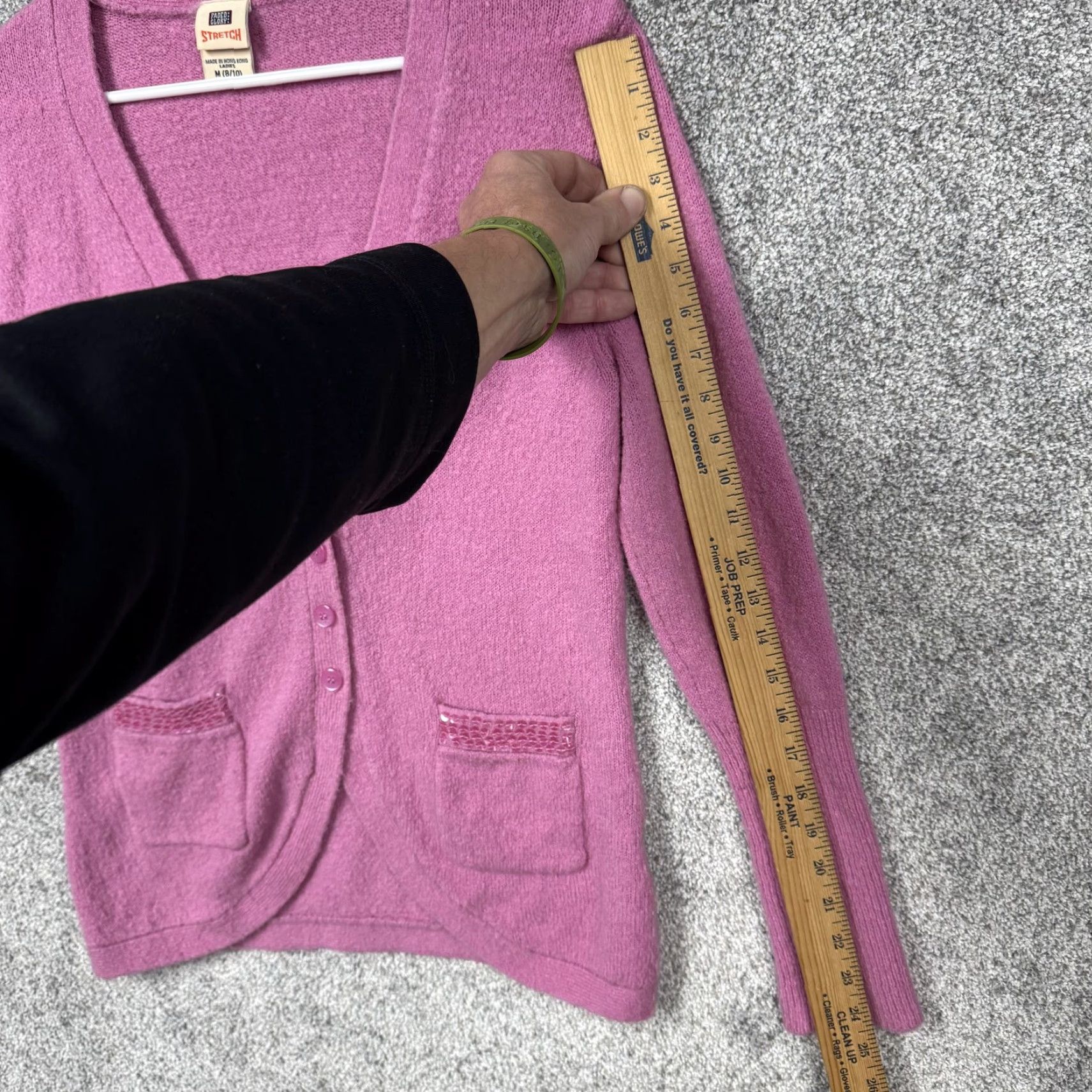 Faded Glory VINTAGE Faded Glory Cardigan Sweater M Pink Sequin Pockets Cozy Soft Girl Size M / US 6-8 / IT 42-44 - 4 Thumbnail