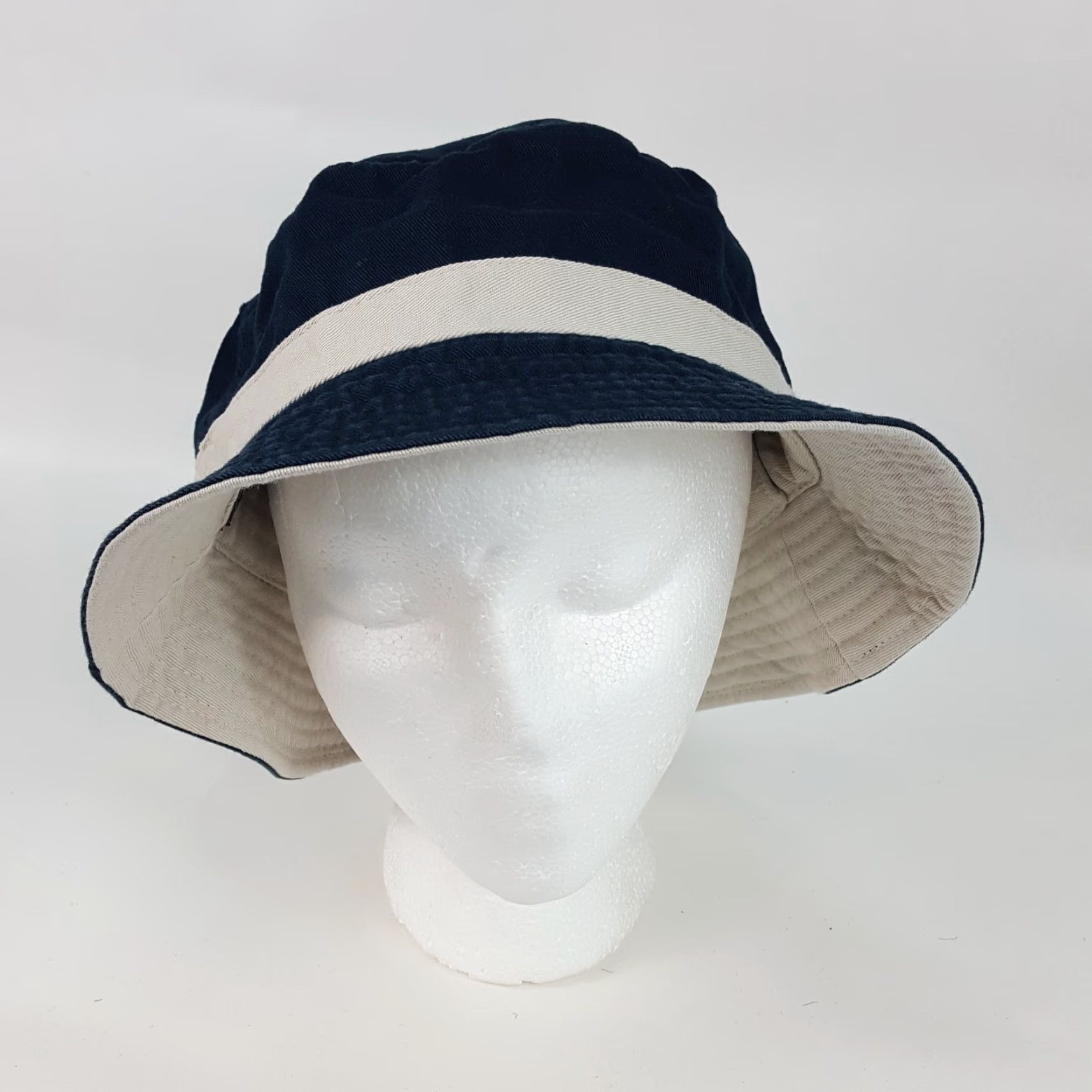 Etro VINTAGE Town Talk Striped Bucket Hat Men One Size Blue Cotton Denim 90s Retro Wide Brim Casual Travel Fashion Cap Size ONE SIZE - 2 Thumbnail