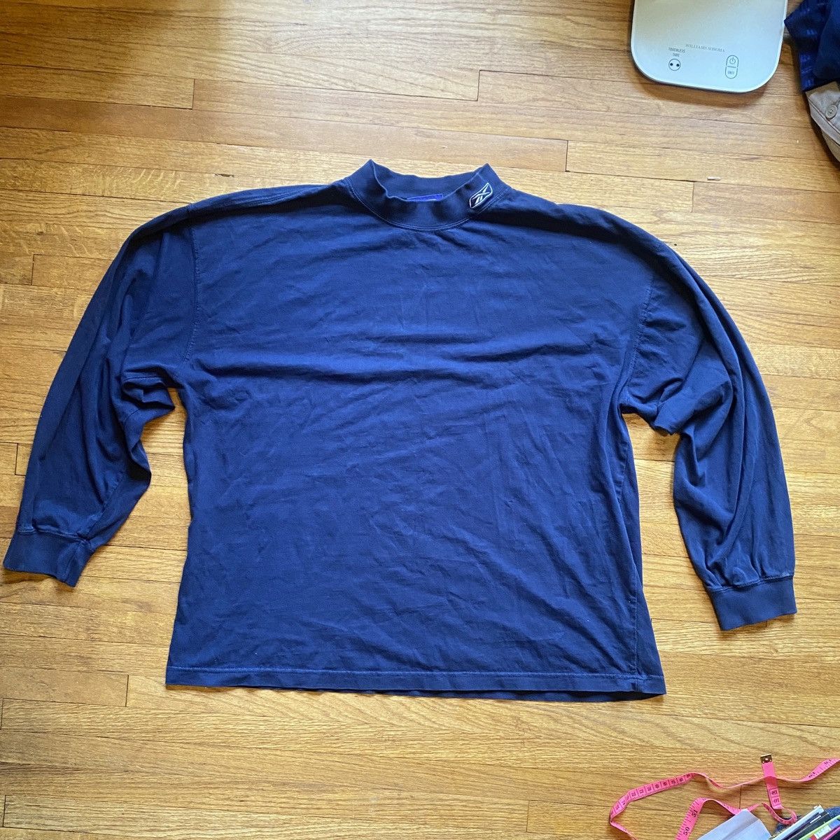 Reebok Reebok Y2K Early 2000s Mock Neck Turtle Neck Dark Blue Size US L / EU 52-54 / 3 - 1 Thumbnail