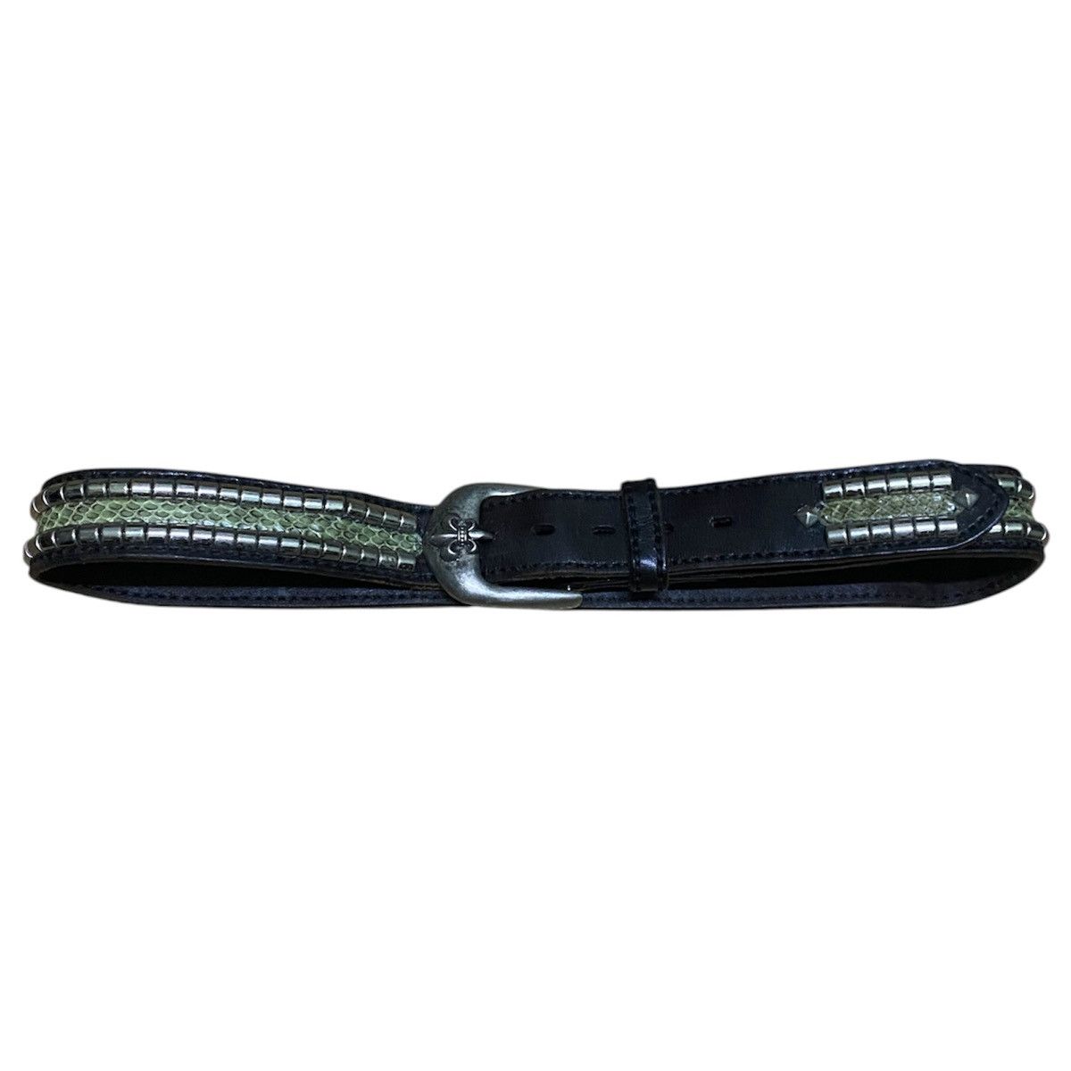 Tornado Mart TORNADO MART WESTERN BUCKLE SNAKESKIN STUDDET BELT Size ONE SIZE - 6 Thumbnail