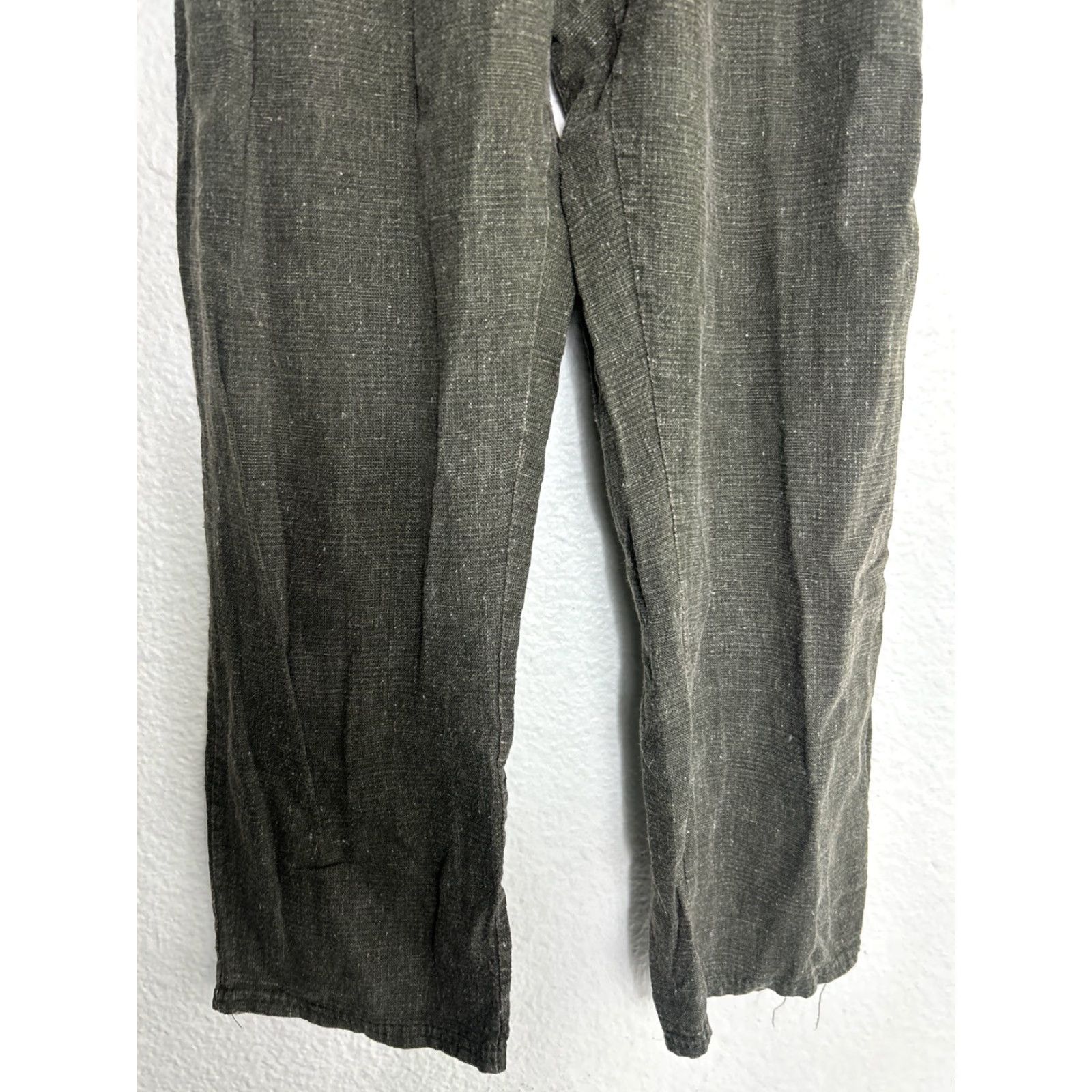 PrettyLittleThing PRETTYLITTLETHING Womens Pants Olive Linen Blend Zip Back 2 Green 24x26 Bloomer Size 26" / US 2 / IT 38 - 2 Thumbnail