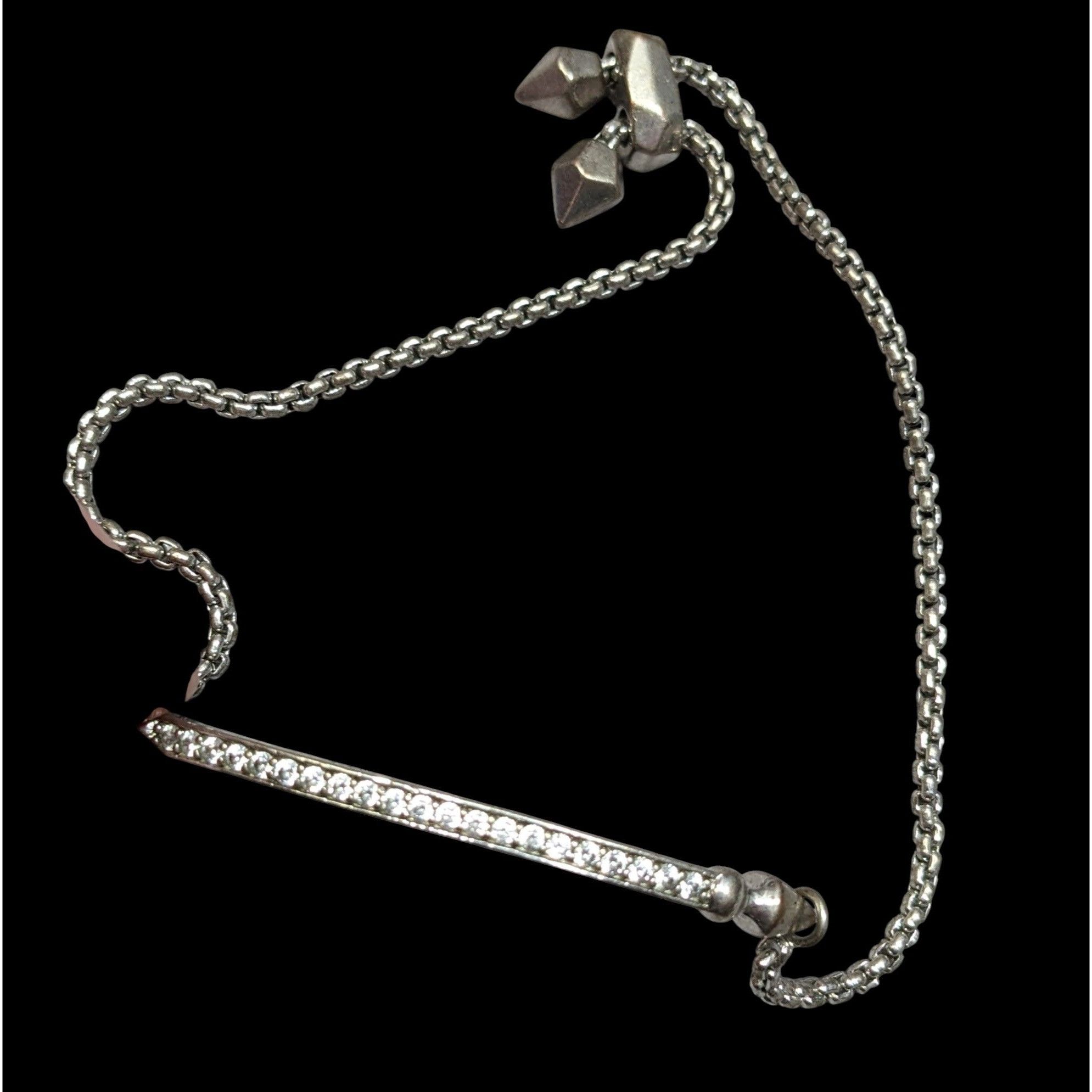 Kendra Scott Kendra Scott Silver-Tone Adjustable Bracelet With Rhinestone Size ONE SIZE - 1 Thumbnail