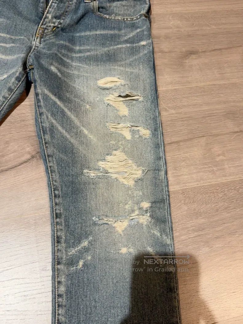 Saint Laurent Paris Saint Laurent Paris Cat scratch distressed water-washed bl Size US 29 - 3 Thumbnail
