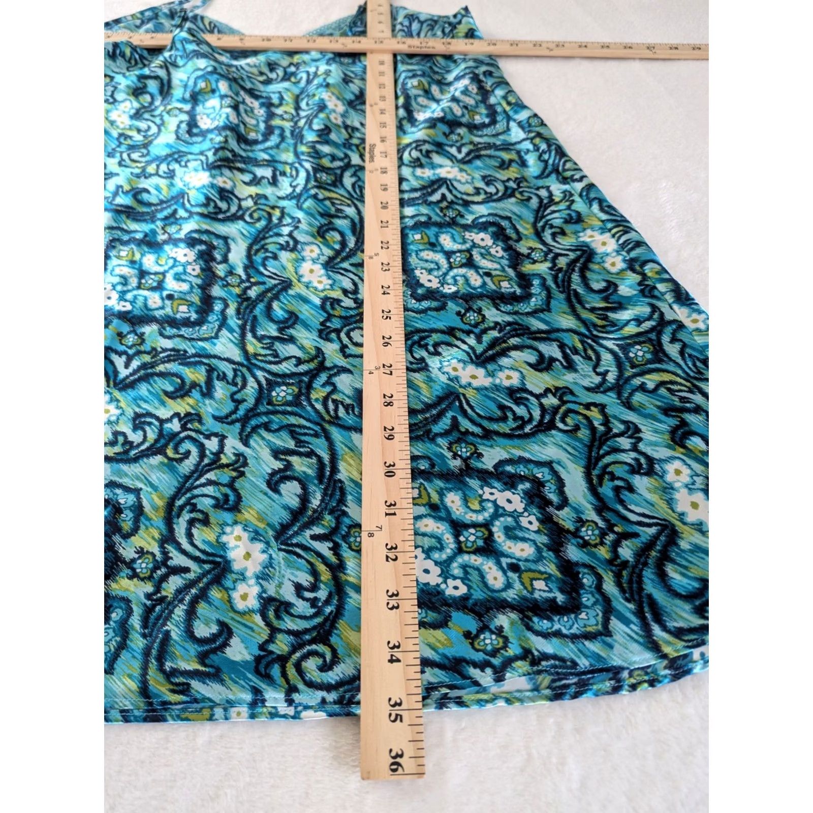 Liz Claiborne Liz Claiborne Teal Lace Trim Chemise Slip Dress Women's Size 2X Coquette Floral Size XXL / US 16-18 / IT 52-54 - 6 Thumbnail