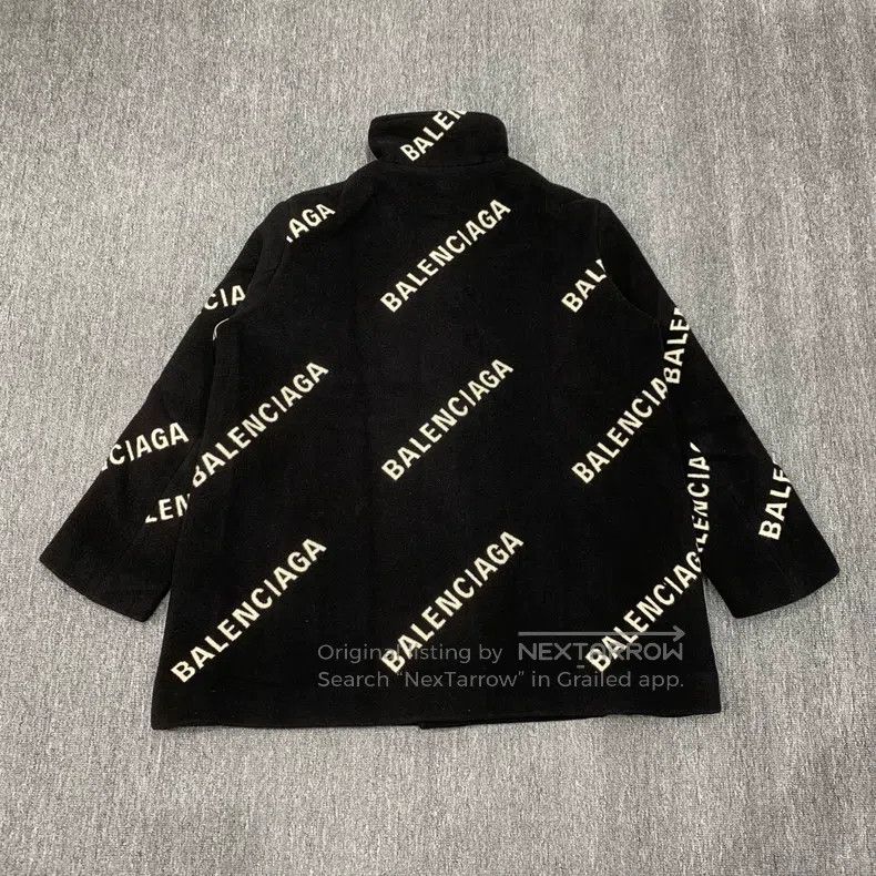 Balenciaga Balenciaga Black Bulletproof Full Print Woolen Coat Size XXS / US 00 / IT 34 - 2 Thumbnail