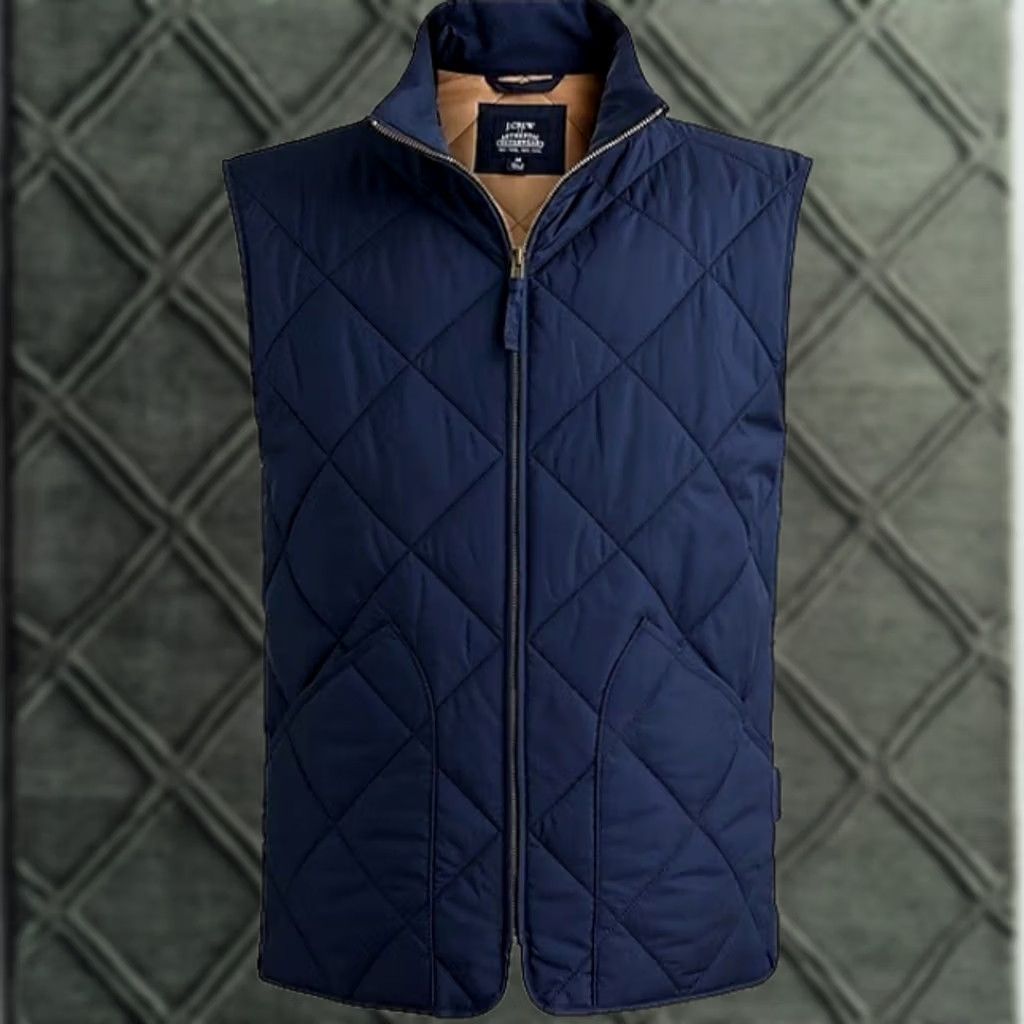 J.Crew J. CREW Vest Mens Medium Navy Blue Quilted Jacket Preppy Size US M / EU 48-50 / 2 - 1 Thumbnail