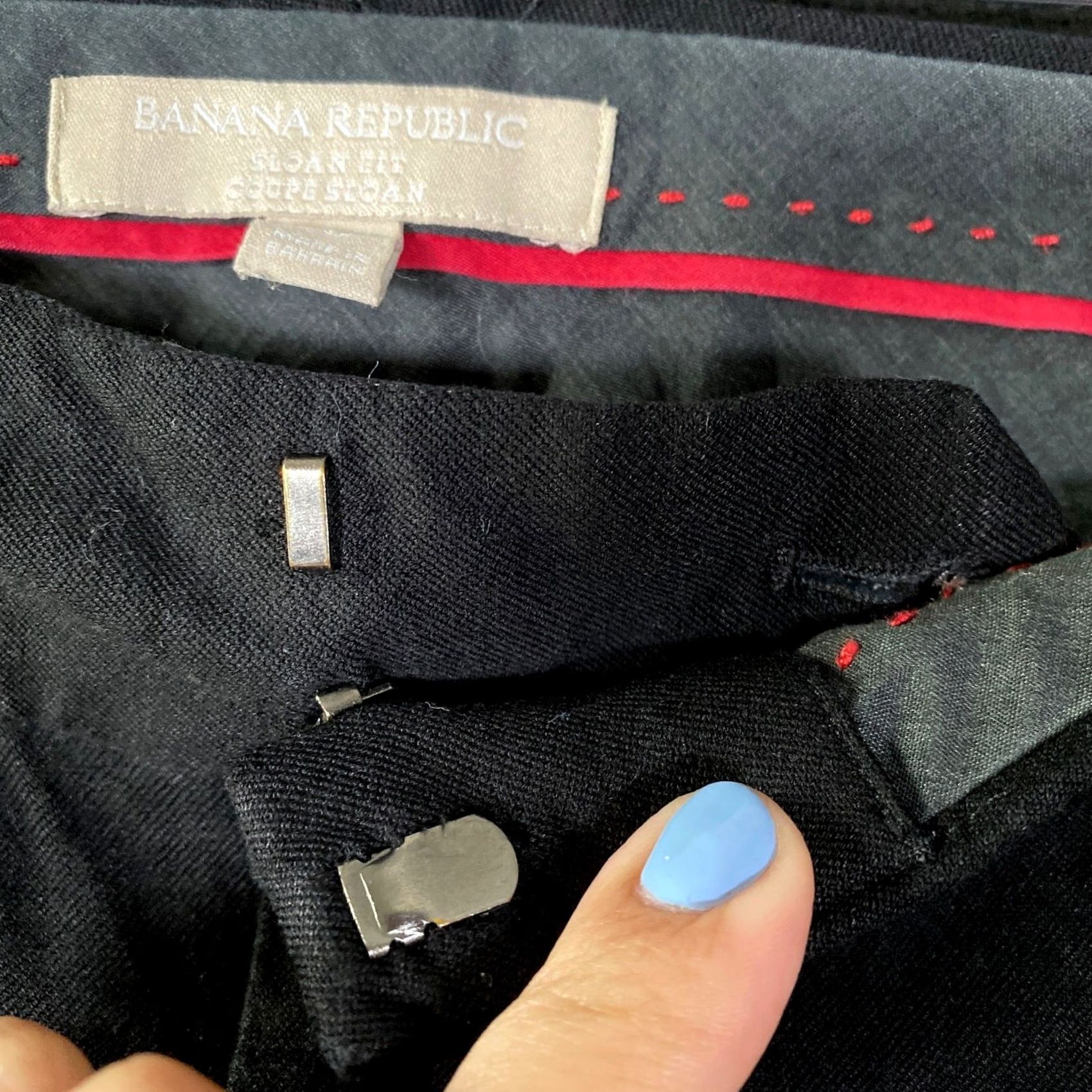 Banana Republic Banana Republic Womens Pants Black High Rise Sloan Coupe Fit Stretch 10 Size 32" / US 10 / IT 46 - 4 Thumbnail