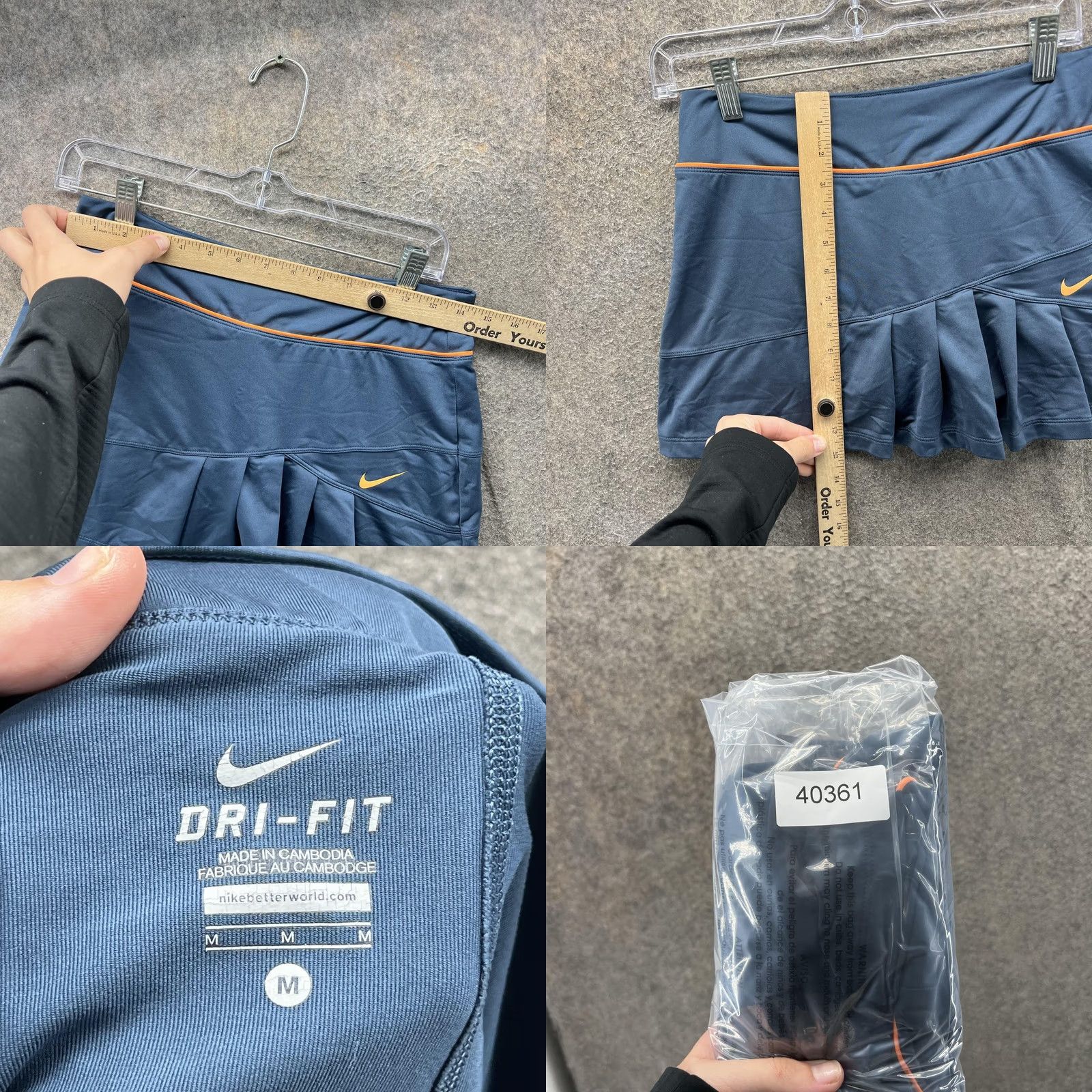 Nike Nike Skort Womens Medium Blue Dri-FIT Pleated Tennis Athletic Pull On Stretch Size ONE SIZE - 8 Thumbnail