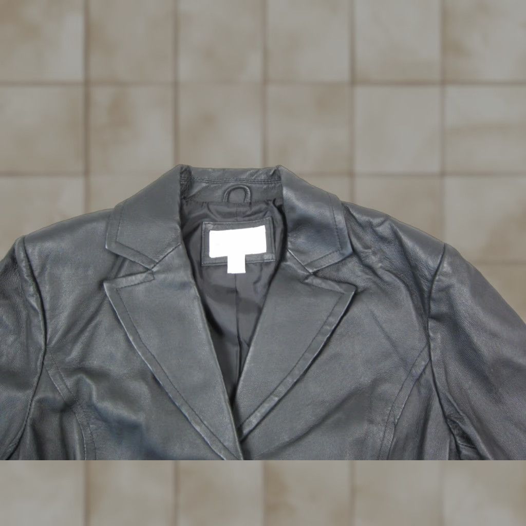 Worthington Vintage Worthington Leather Jacket Womens L Black Bomber 90s Button Up Jacket Size L / US 10 / IT 46 - 1 Thumbnail