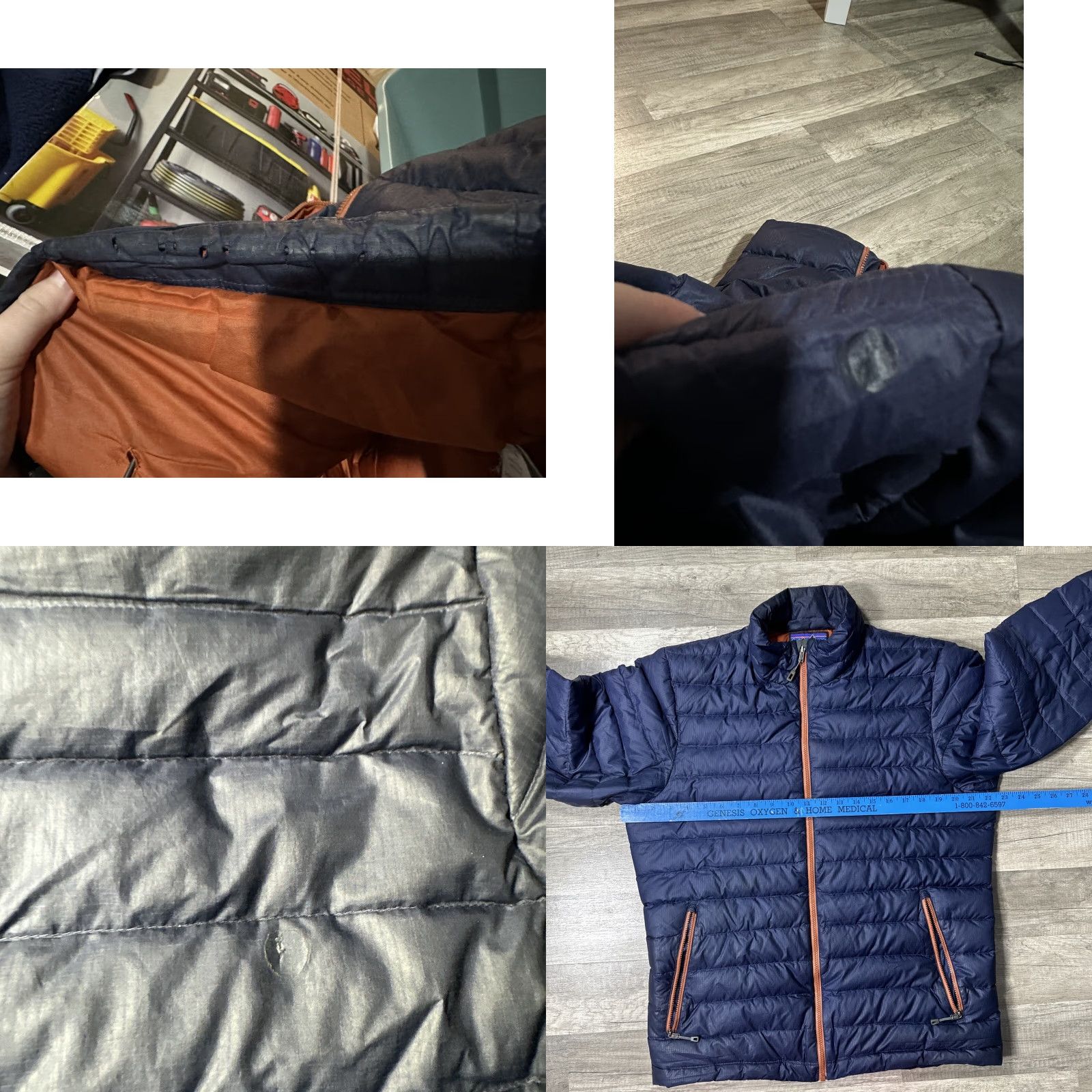 Patagonia Patagonia Women Navy Blue Down Puffer Jacket Full Zip M READ Size M / US 6-8 / IT 42-44 - 8 Thumbnail
