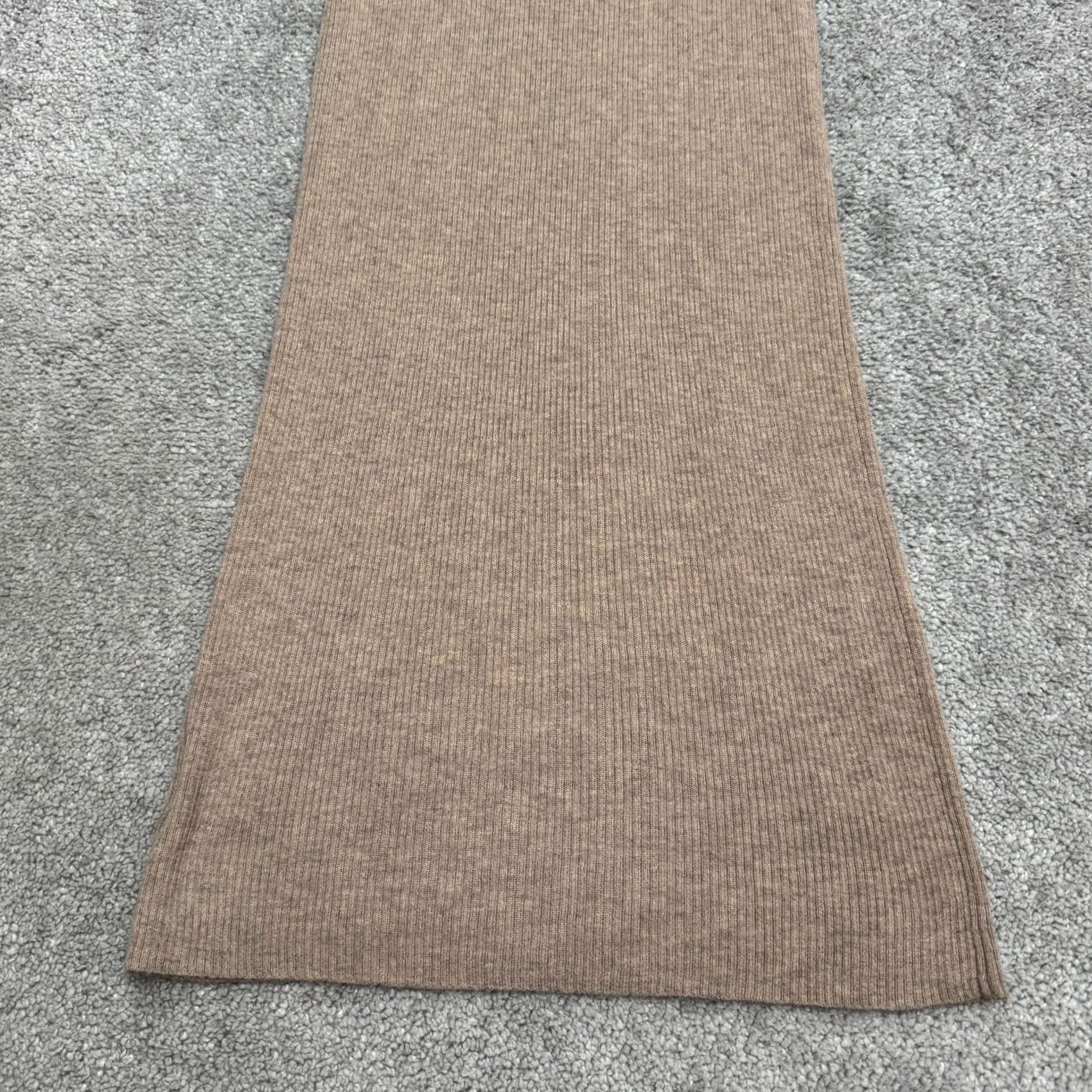 Vintage AllRow Knitted Henley Midi Sweater Dress Womens XS Taupe Brown Long Sleeve Wool Blend Size XS / US 0-2 / IT 36-38 - 3 Thumbnail
