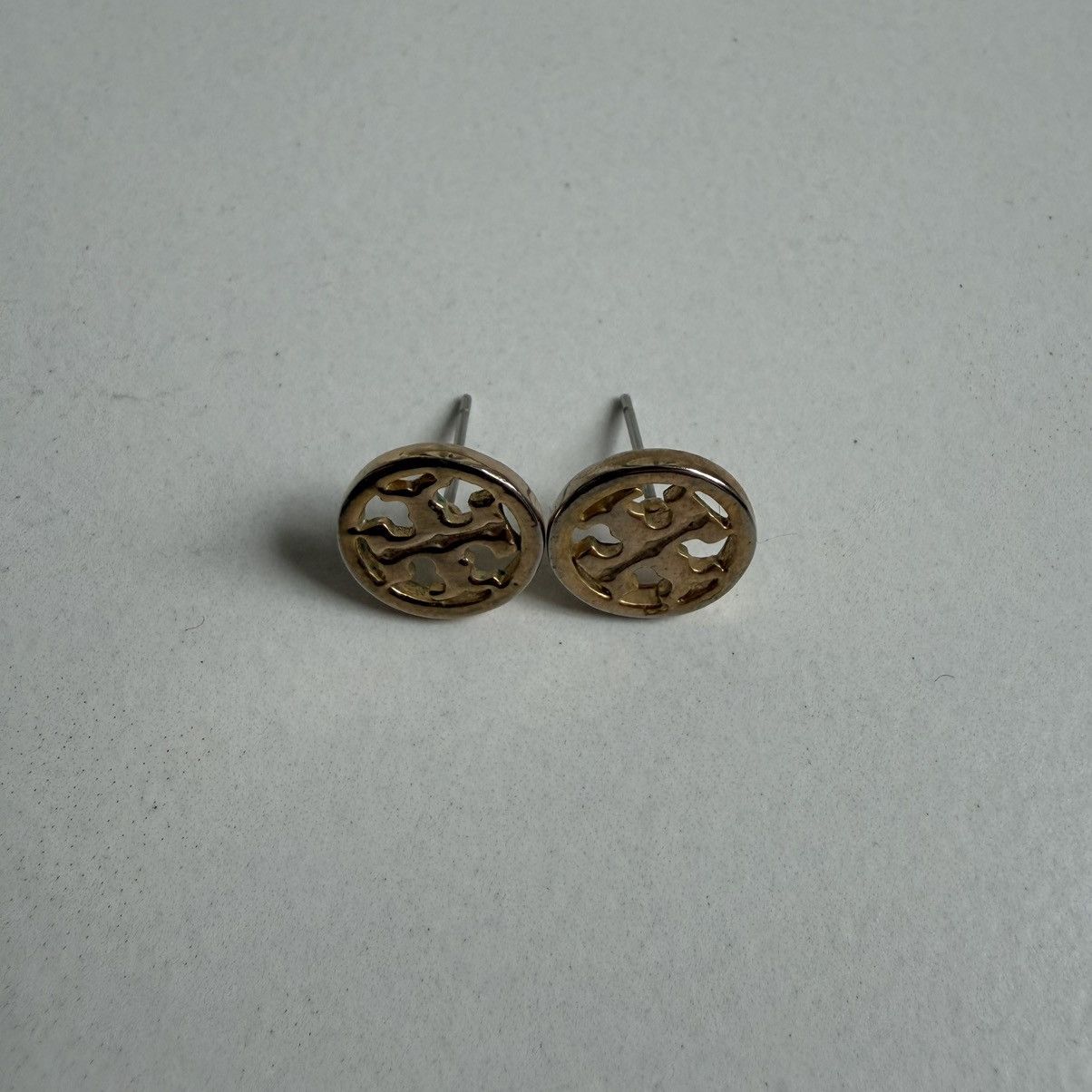 Tory Burch Tory Burch Miller Logo Stud Earrings Gold Plated Size ONE SIZE - 1 Thumbnail