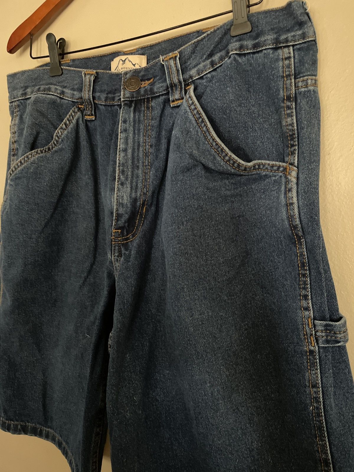 Designer × Vintage BLUE MOUNTAIN Denim Jean Shorts Jorts 36 Carpenter relaxed 🏔️ Size US 36 / EU 52 - 3 Thumbnail