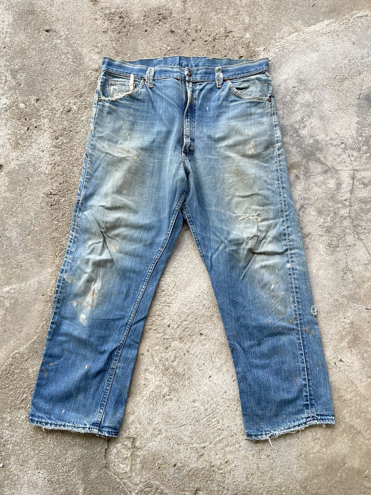 Vintage Vintage 50s selvage jeans unbranded distressed Size US 39 - 1 Thumbnail