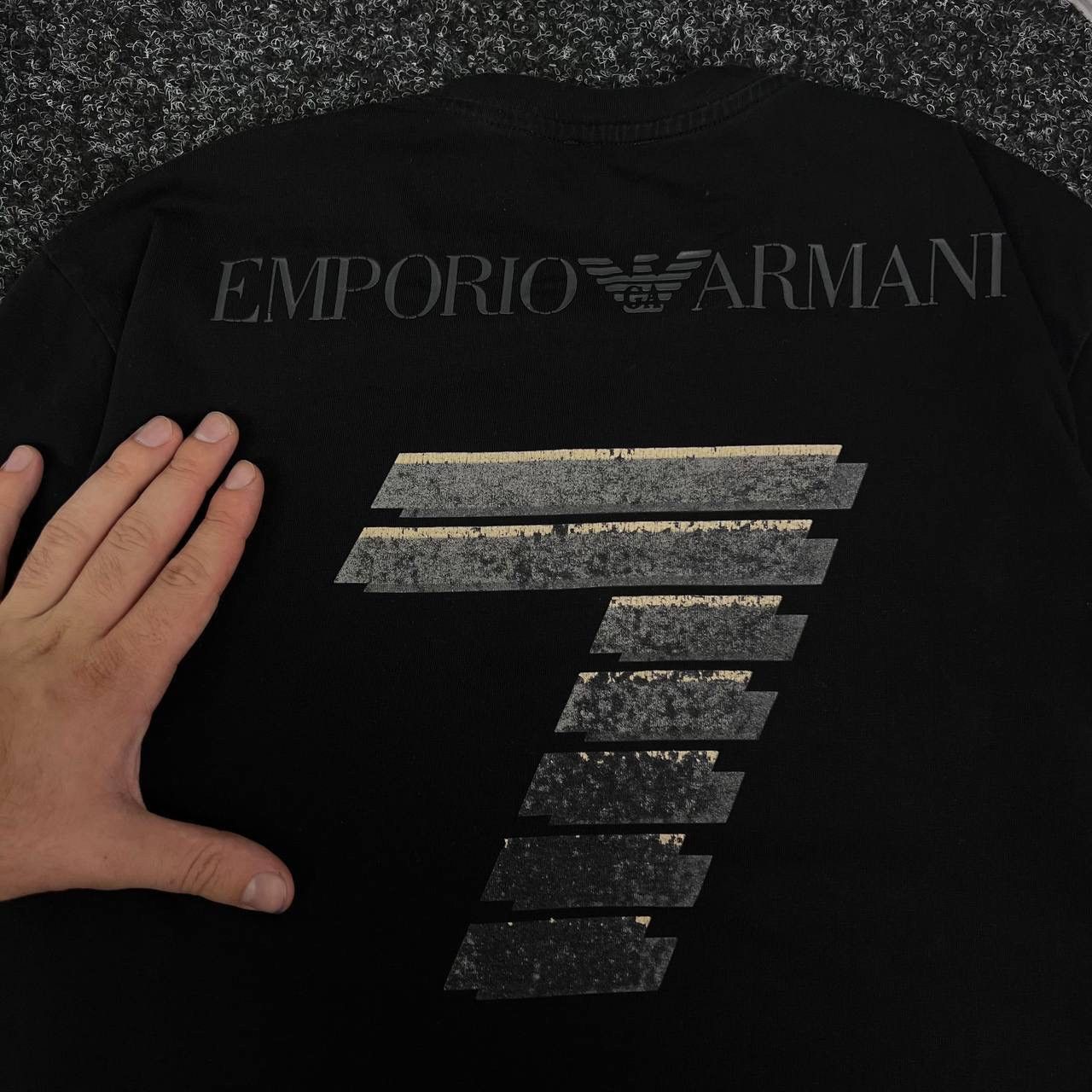 Emporio Armani Vintage Armani Big Logo Long Sleeve Avant Garde Affliction Size US S / EU 44-46 / 1 - 6 Thumbnail