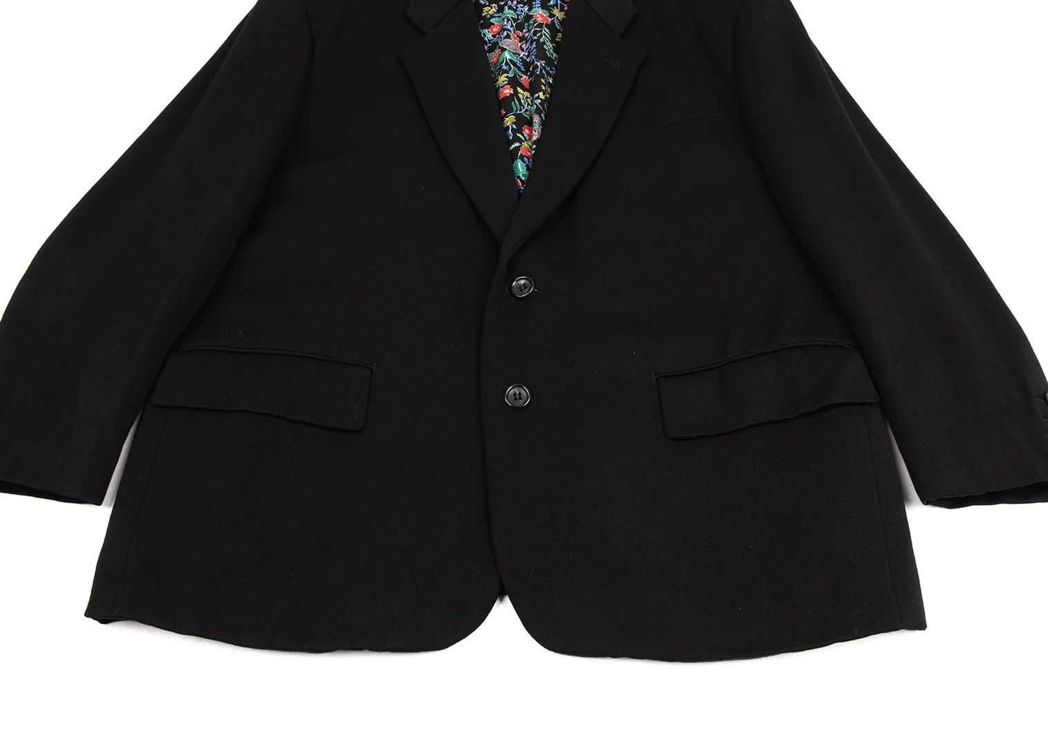 Comme des Garcons Homme Plus Flower Liner Wool 2B Jacket in Black Size S Size US S / EU 44-46 / 1 - 11 Thumbnail