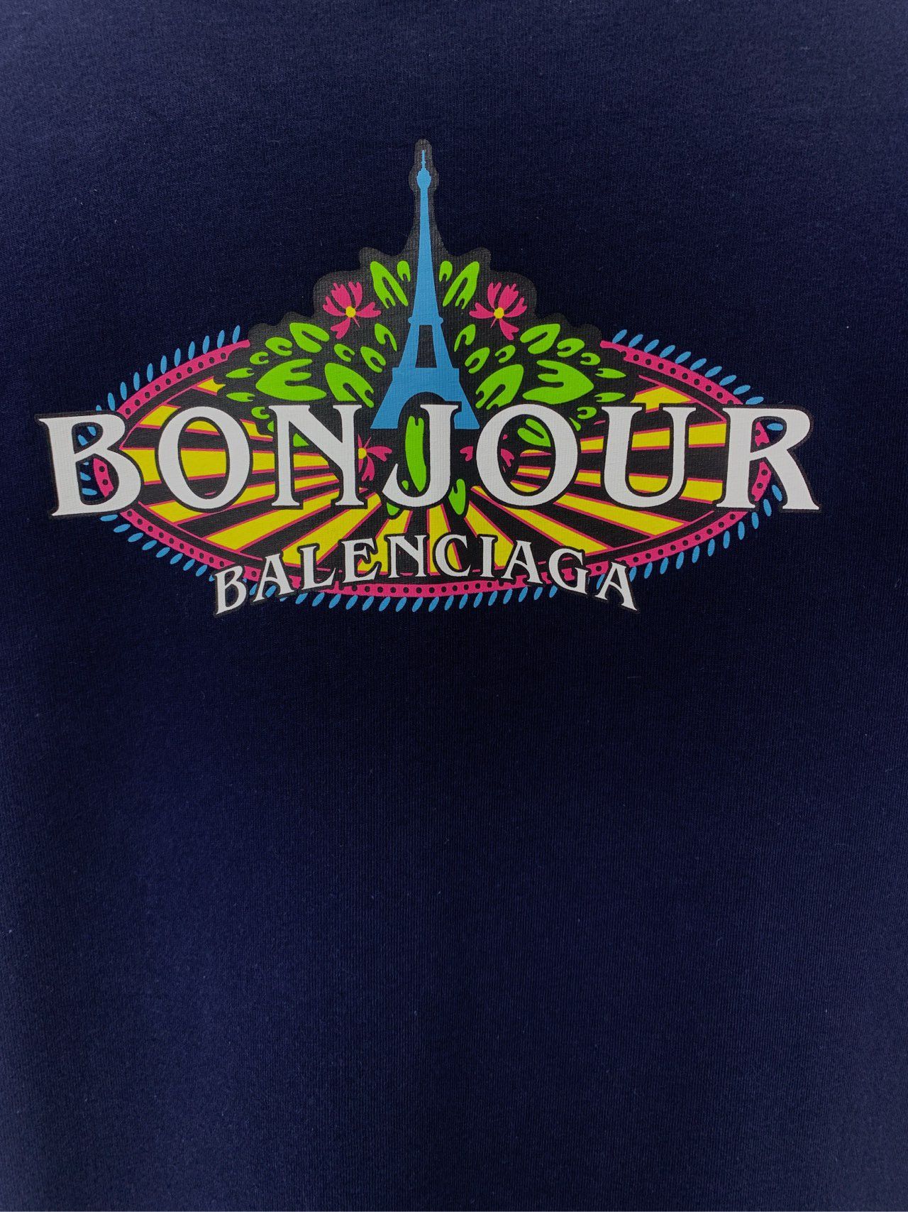 Balenciaga Balenciaga Parisienne navy blue t-shirt Size S / US 4 / IT 40 - 6 Thumbnail