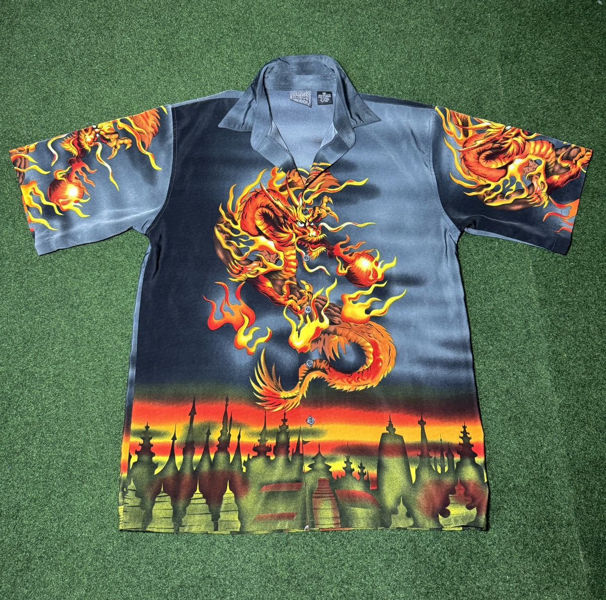 JNCO × Vintage Y2K Jnco Style INSANE Dragon Graphic Button Up Shirt Size US M / EU 48-50 / 2 - 1 Thumbnail