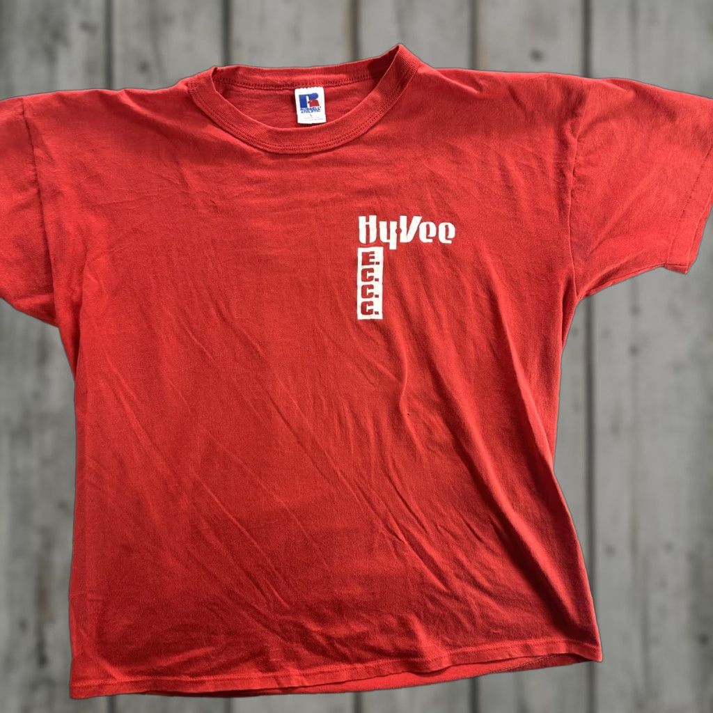 Russell Athletic VINTAGE HyVee Shirt Mens Large Red Russell Athletic ECCC Employee Community 90s Size US L / EU 52-54 / 3 - 1 Thumbnail