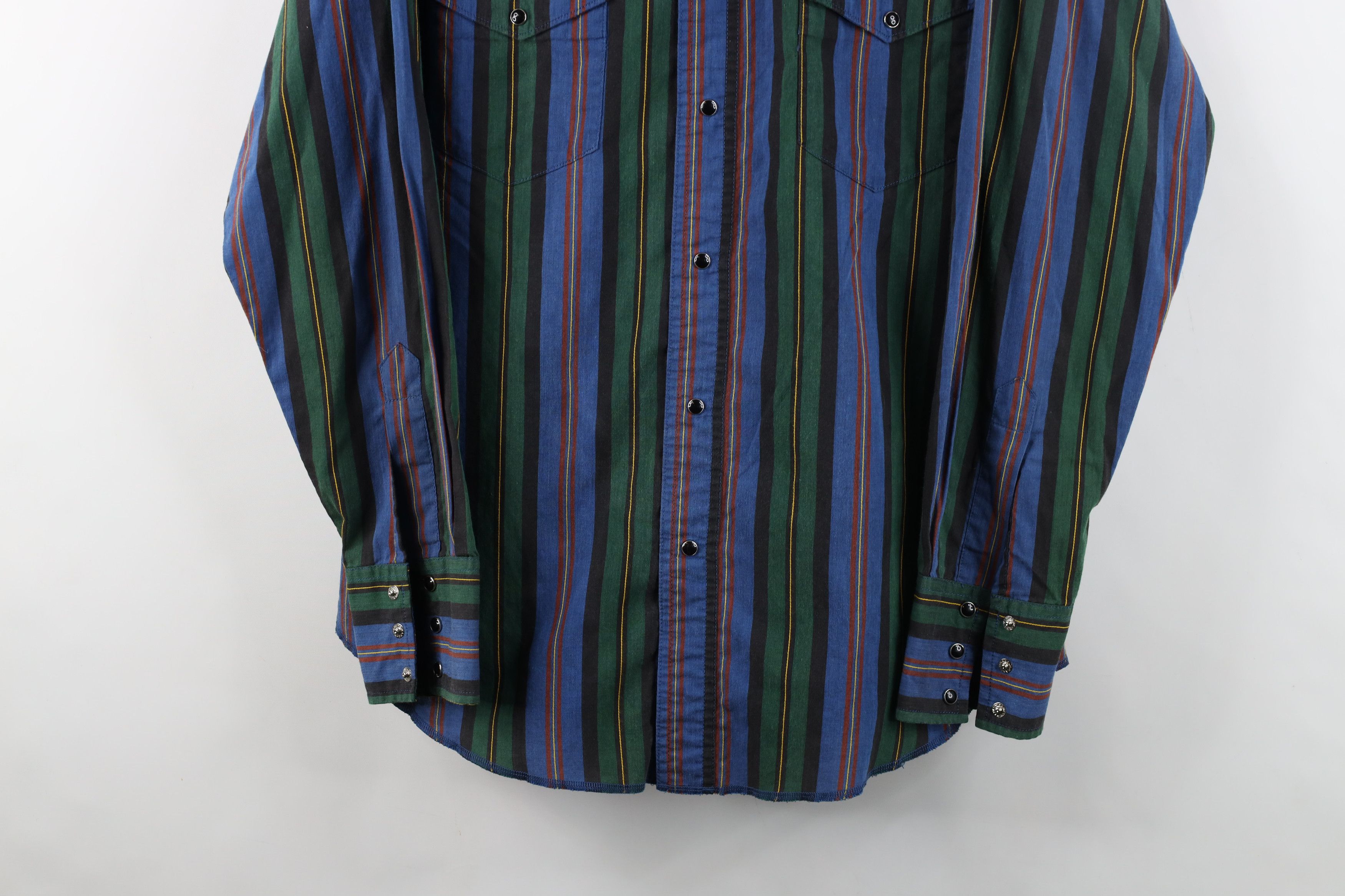 Wrangler Vintage 90s Wrangler Western Cowboy Brushpopper Button Shirt Size US M / EU 48-50 / 2 - 3 Thumbnail