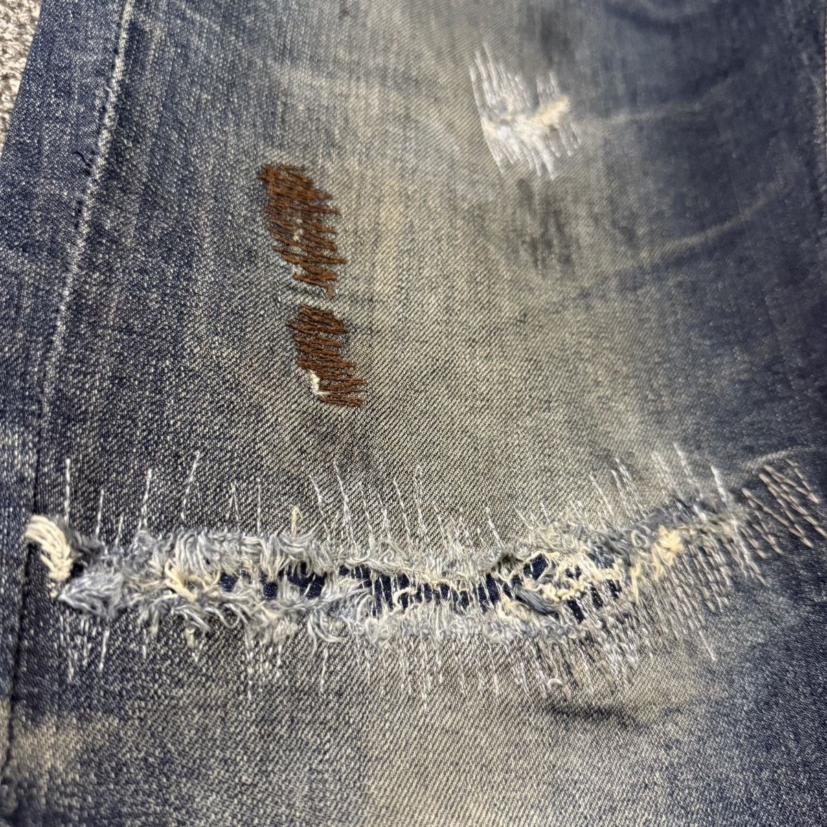 Japanese Brand 🔥🇯🇵 Japanese Seditionaries Distressed Trashed Dirty Denim Size US 34 / EU 50 - 7 Thumbnail