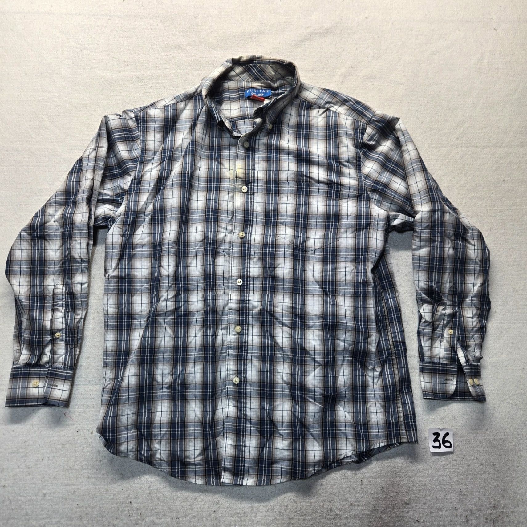 Vintage VINTAGE Puritan Blue Plaid Button-Up Long Sleeve Shirt Adult Men's Large Size US L / EU 52-54 / 3 - 2 Thumbnail