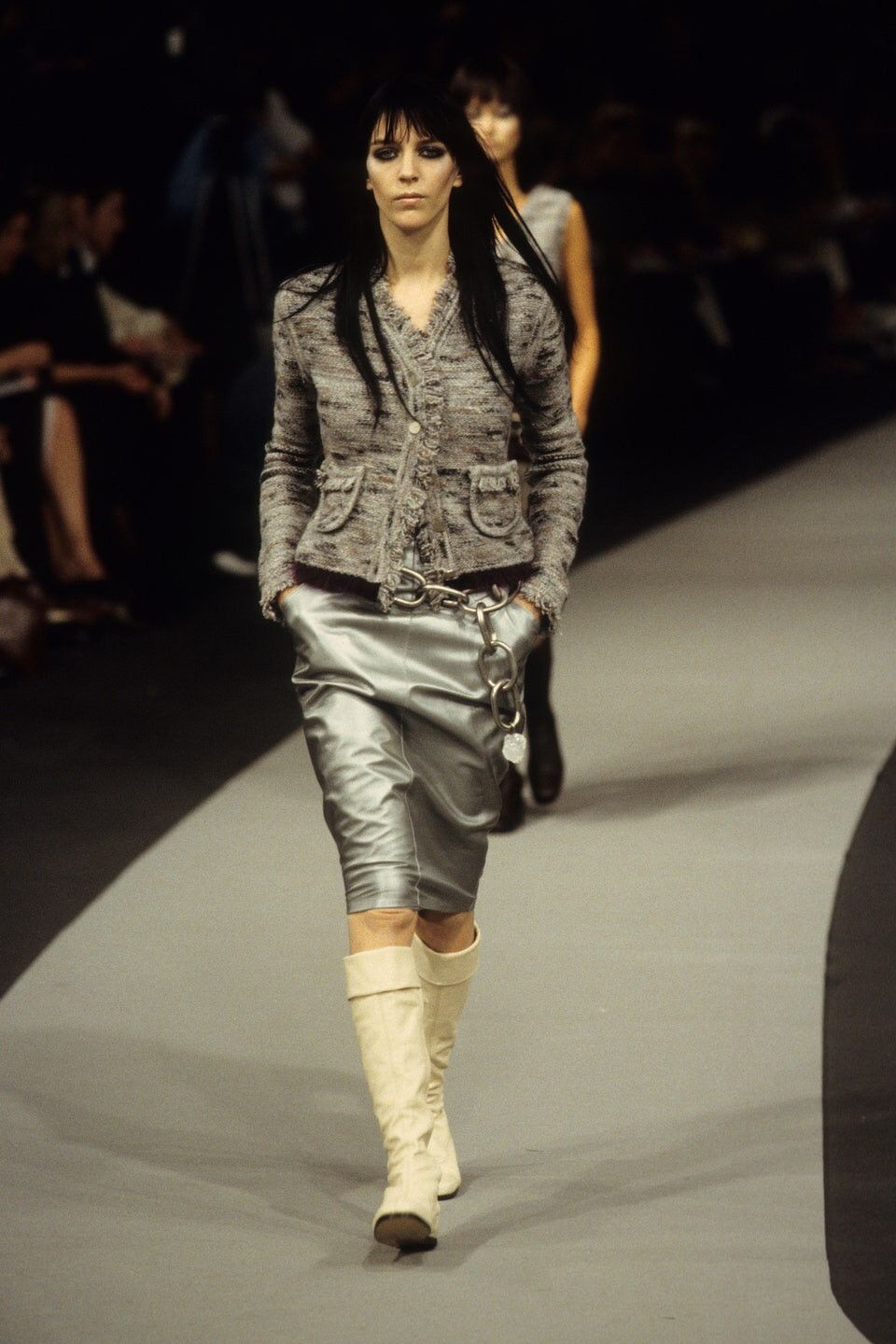 Chanel Chanel AW1999 Runway Grey/Purple Fringed Knit Jacket Size XS / US 0-2 / IT 36-38 - 3 Thumbnail