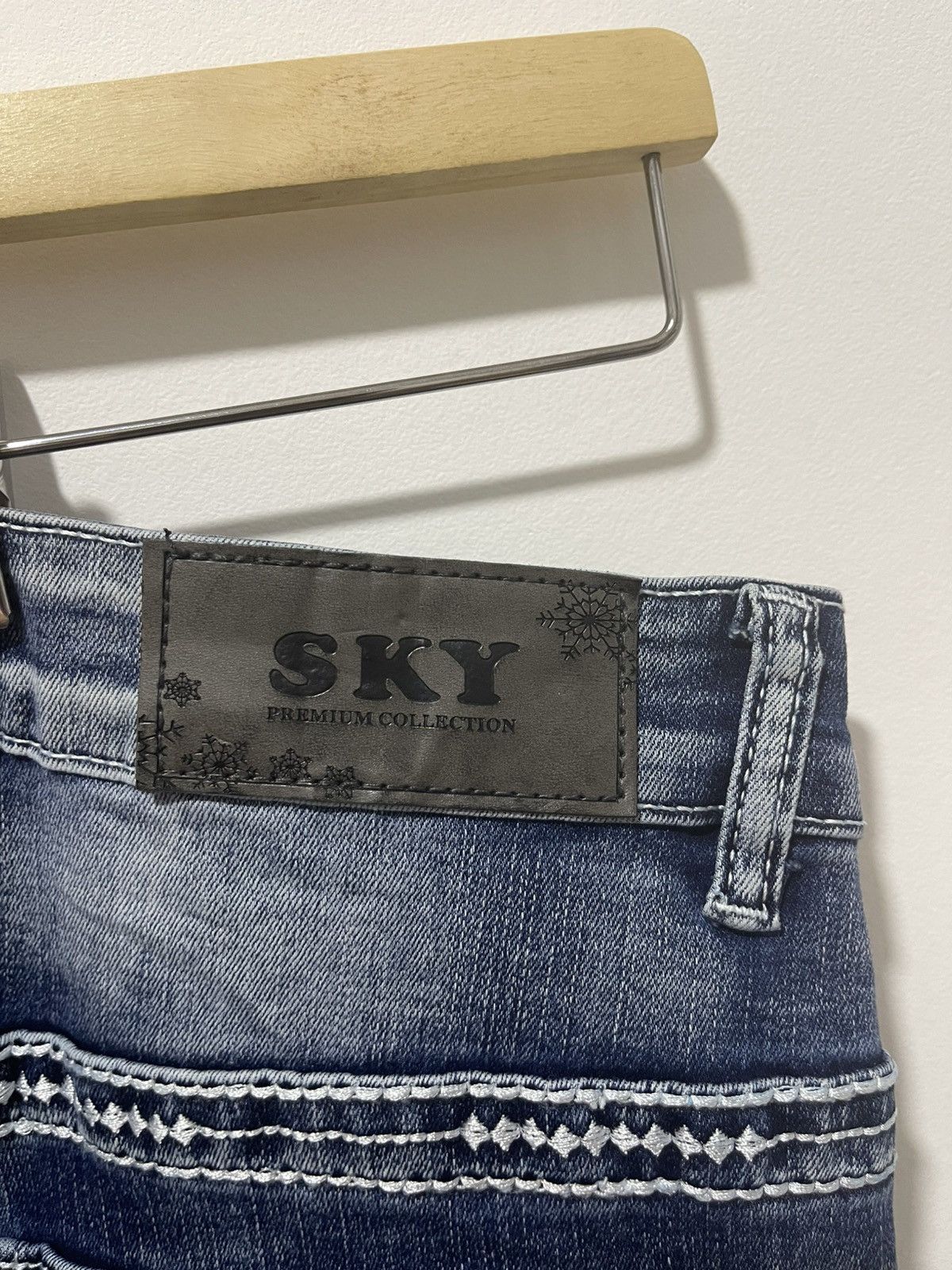 Hysteric Glamour Rare Vintage SKY Skull Wings Embroidered Flare Denim Size US 30 / EU 46 - 7 Thumbnail