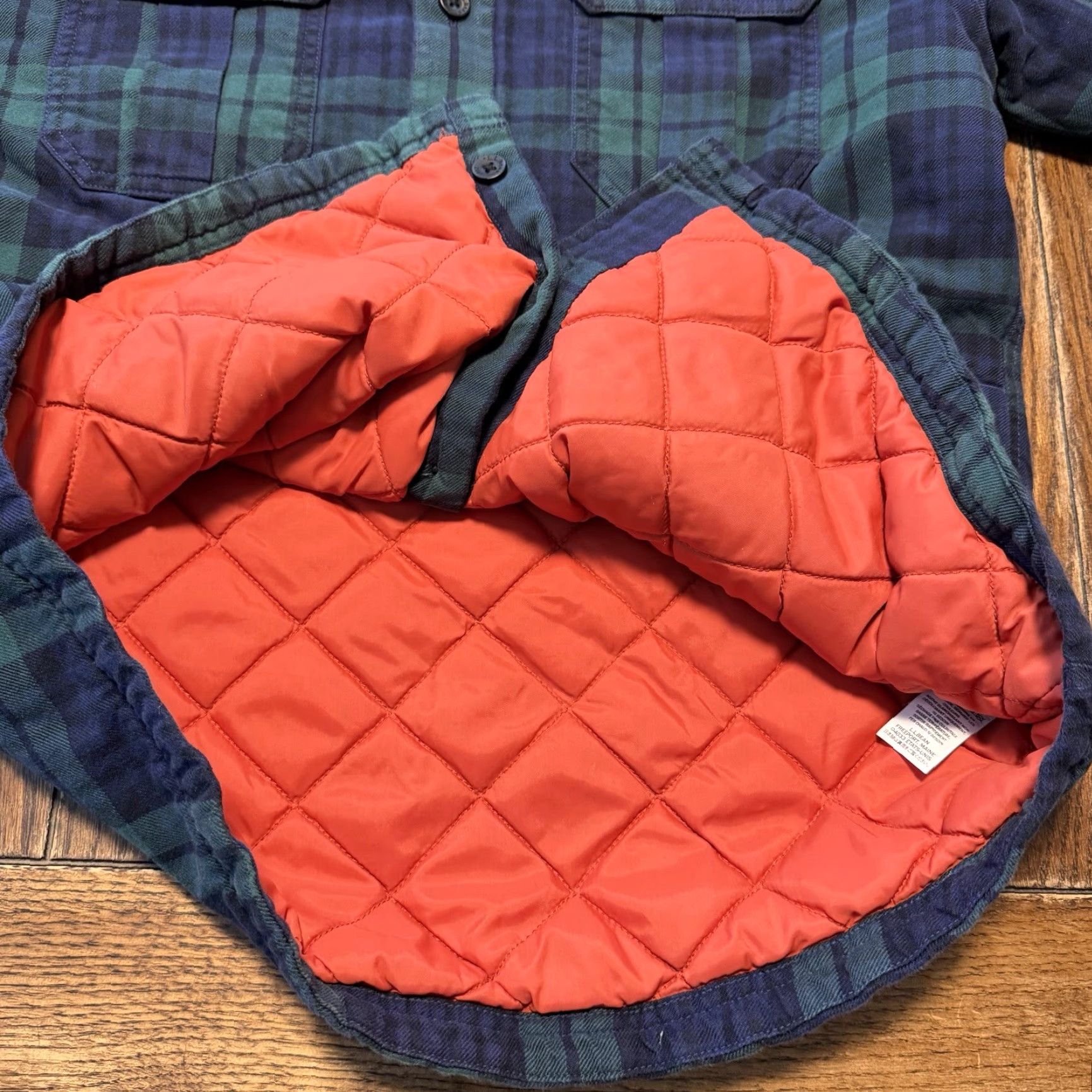 Vintage LL Bean Shacket Mens Large Green Blue Plaid Primaloft Quilt Lined Shirt Jacket Size US M / EU 48-50 / 2 - 5 Thumbnail