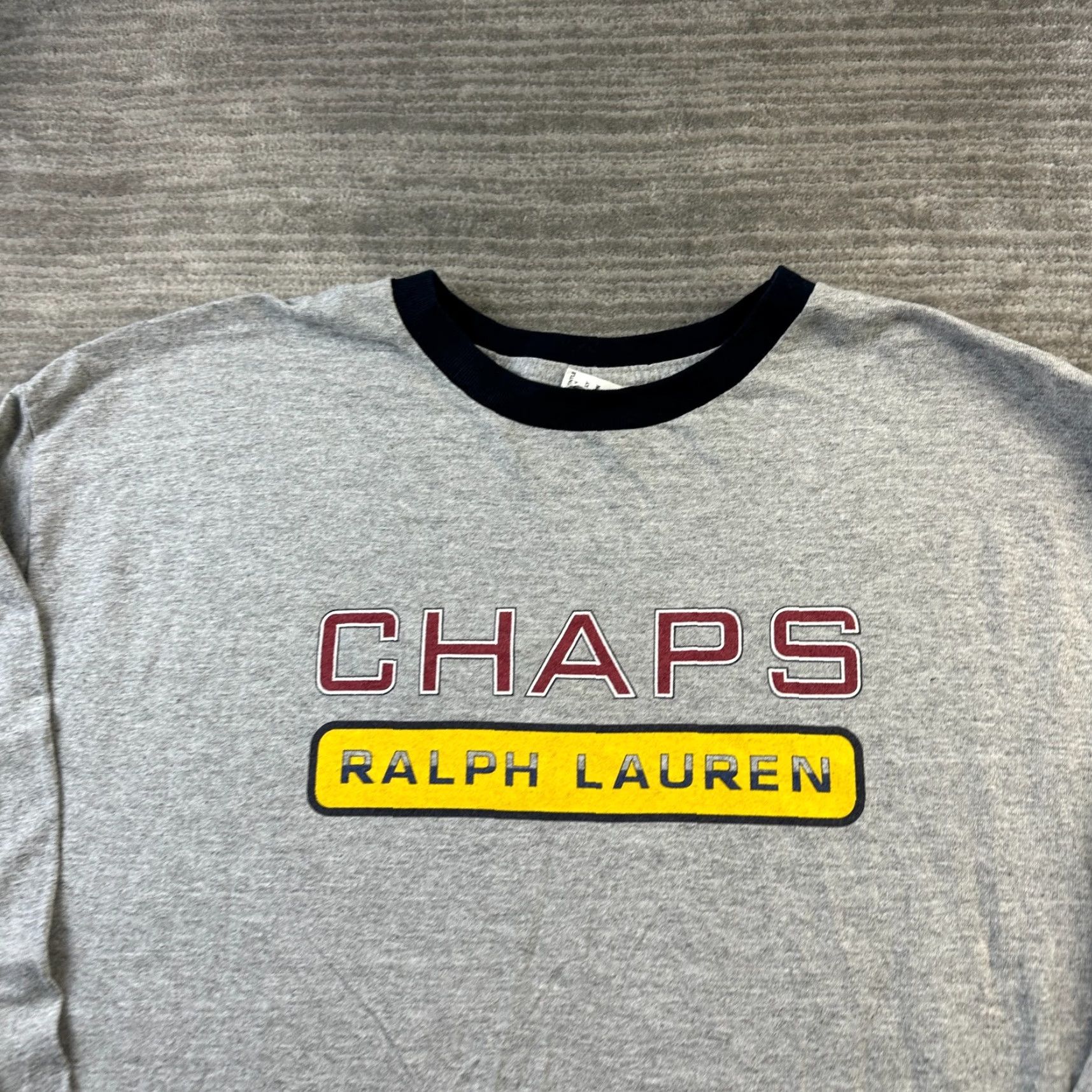 Chaps VINTAGE Chaps Ralph Lauren Shirt Mens Large Gray Logo Spellout 90s 80s Skull Size US L / EU 52-54 / 3 - 3 Thumbnail