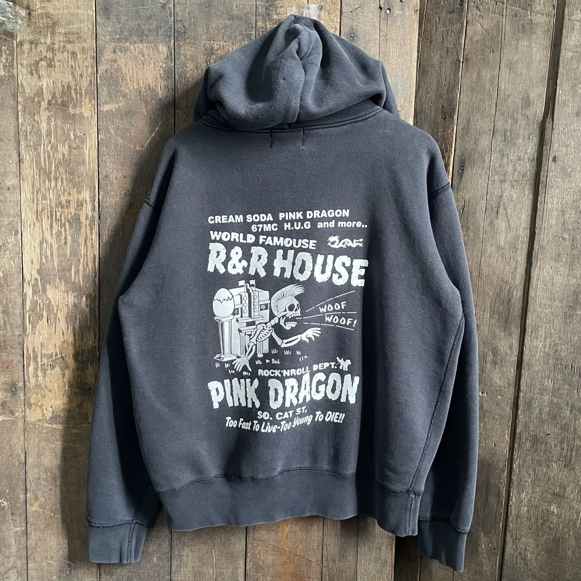 Vintage Cream Soda Pink Dragon Hoodie