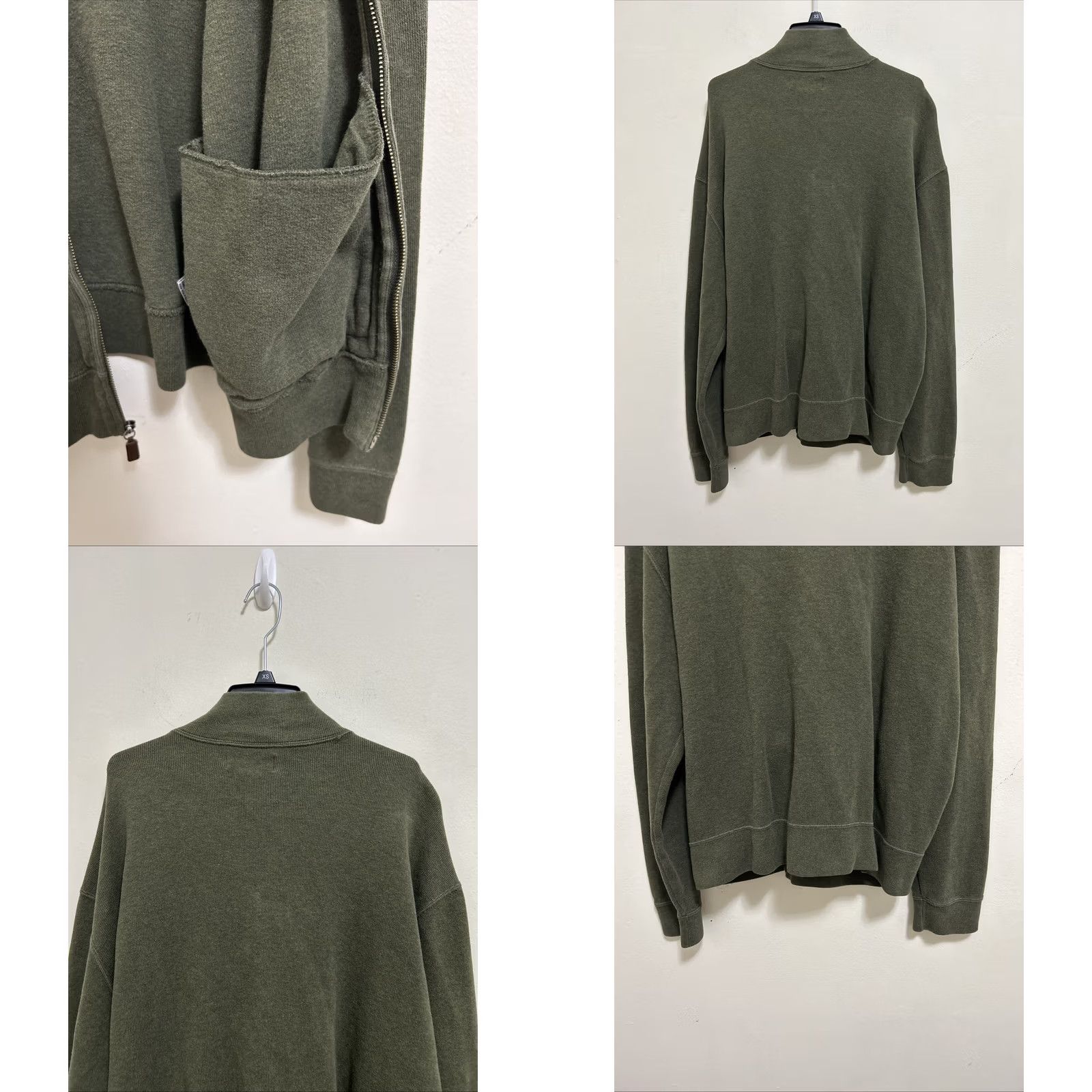 Ralph Lauren Polo Ralph Lauren Sweater Mens L Green Olive Ribbed Full Zip Hoodie Pony YKK Size US L / EU 52-54 / 3 - 8 Thumbnail