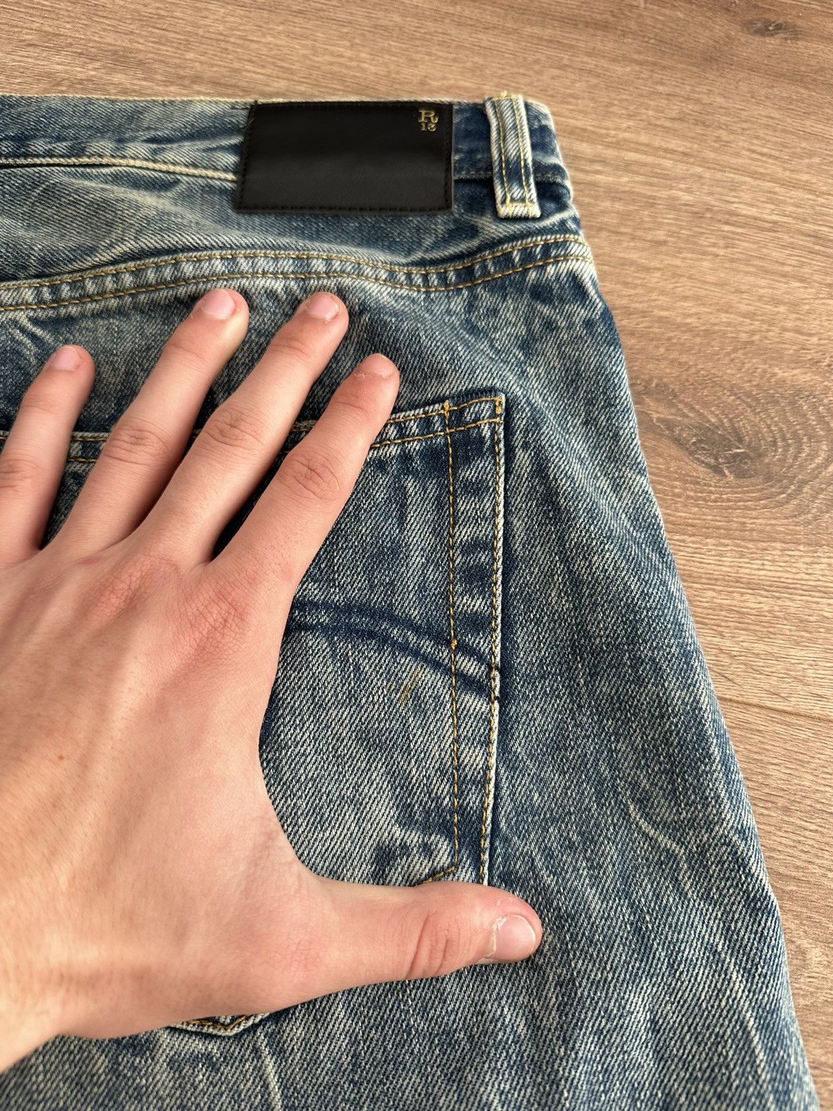 R13 🔥VINTAGE R13 WASHED CROSSOVER JEANS🔥 Size 24" / US 00 / IT 34 - 5 Thumbnail