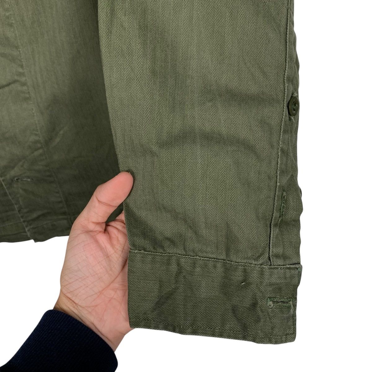 Vintage 74’ Dutch Army HBT Fatigue Jacket Cutoff Collar #1668-C74 Size US L / EU 52-54 / 3 - 13 Thumbnail