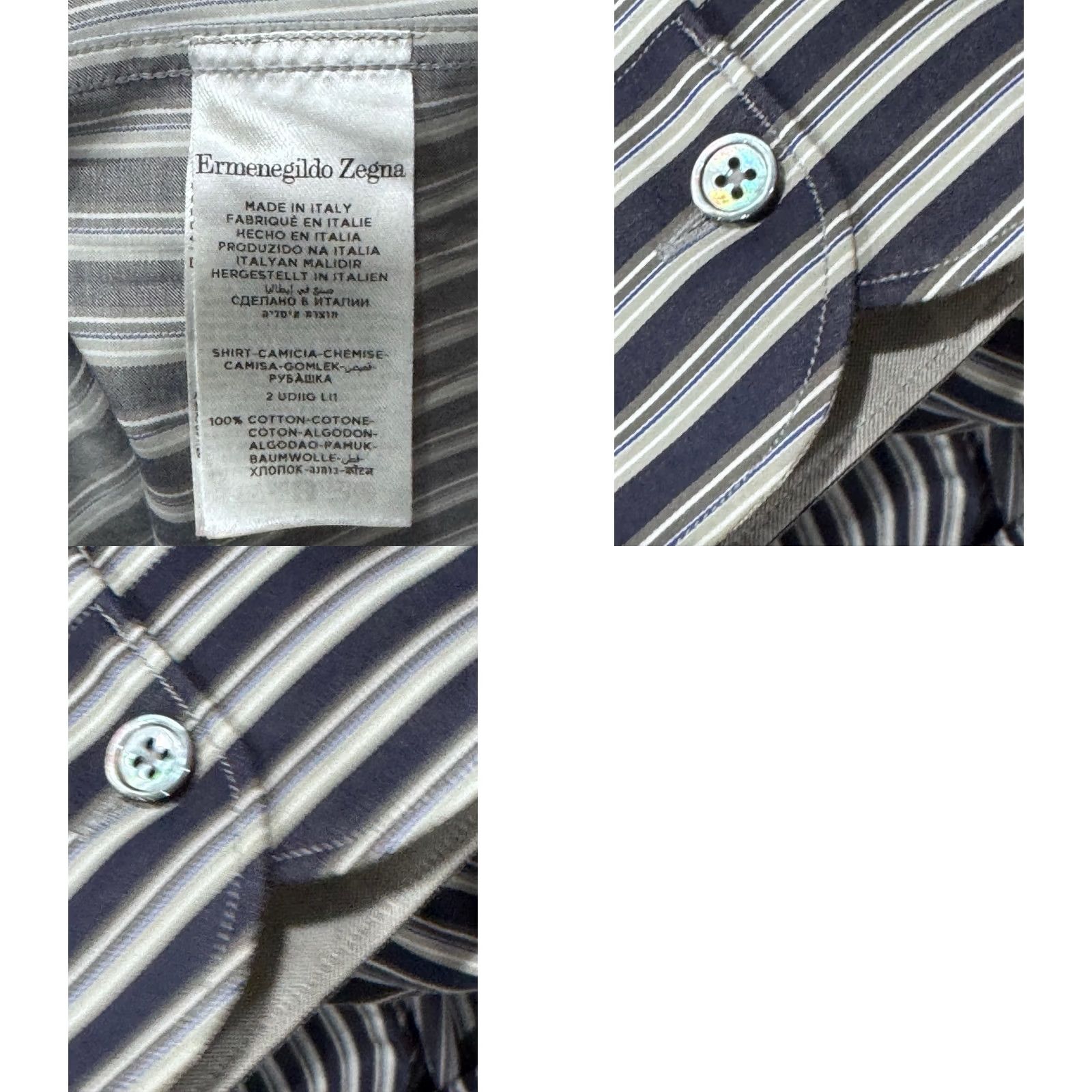 Ermenegildo Zegna Zegna Italy Stripe LONG SLEEVE SHIRT 2XL XXL Men Multicolor - MINT, Ermenegildo Zegna Size US XXL / EU 58 / 5 - 8 Thumbnail
