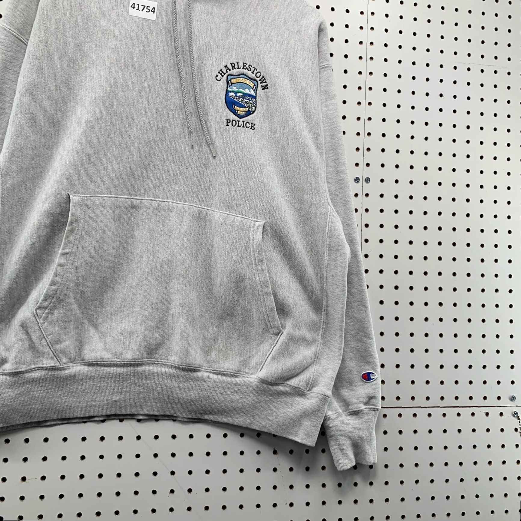Champion VINTAGE Charleston Police Hoodie Sweatshirt Men Large Gray Heavyweight 24x25.5 Size US L / EU 52-54 / 3 - 6 Thumbnail