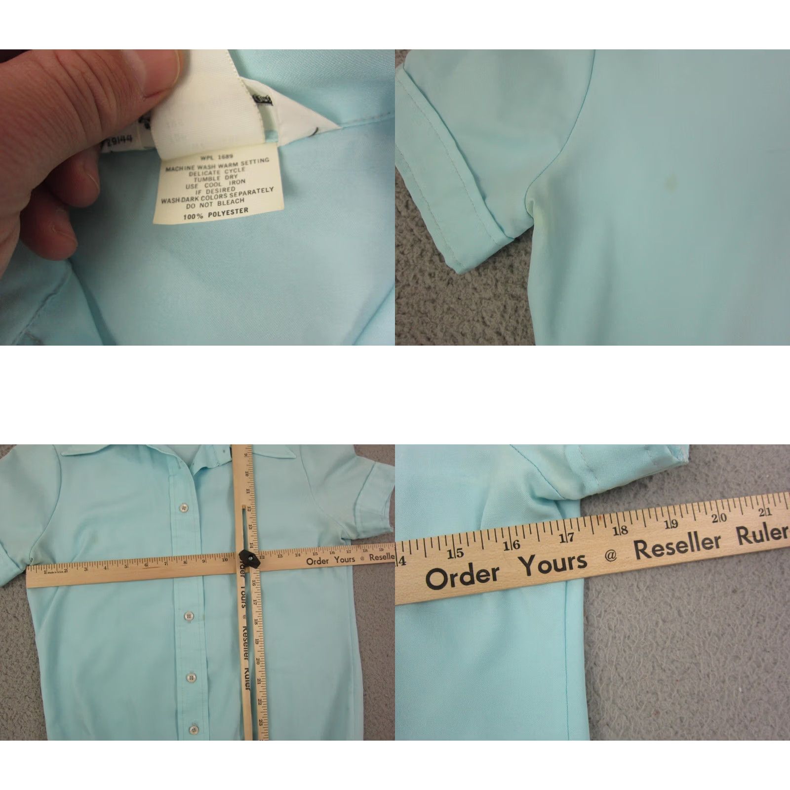 Vintage VINTAGE Lady Manhattan Blue Collared Shirt Bodysuit Womens Medium 9/10 70s Size M / US 6-8 / IT 42-44 - 8 Thumbnail