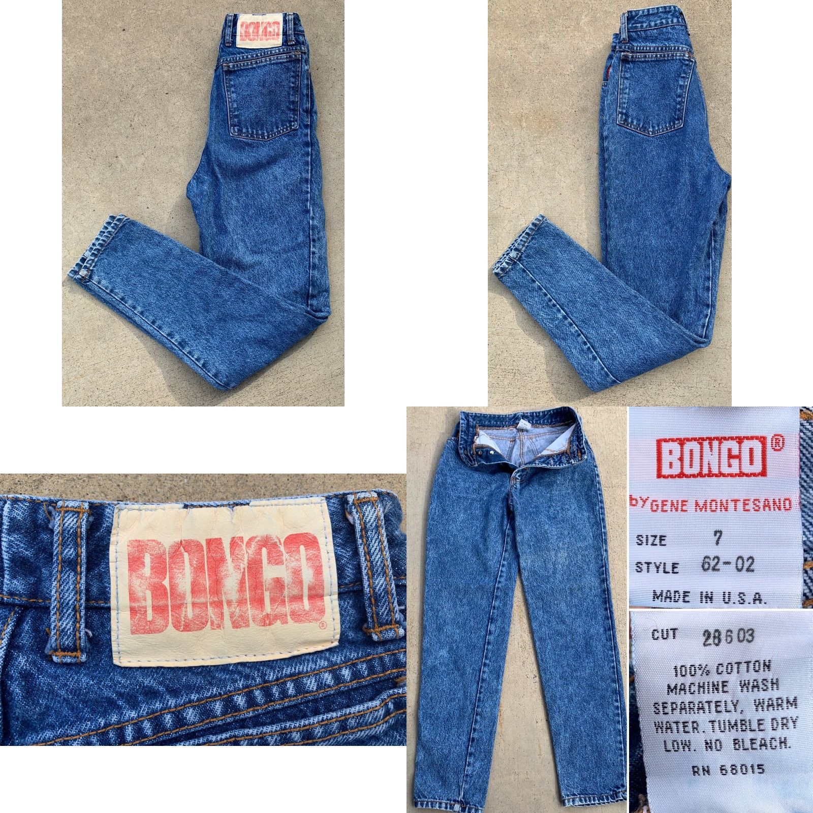 Vintage VINTAGE Bongo Jeans Exposed Button Fly Acid Wash Stone Wash 7 26” Waist 1980s 1990s Denim Mens/Unisex Skinny? (Cannot determine gender from title) Size 28" / US 6 / IT 42 - 8 Thumbnail