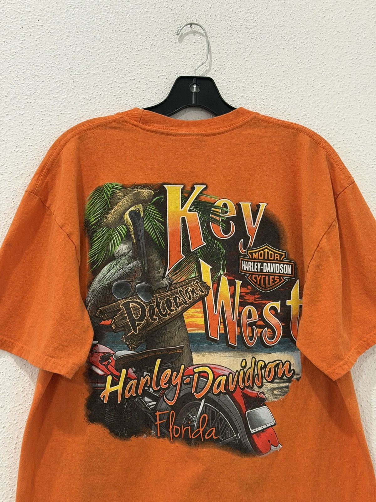 Harley Davidson Vintage Harley Davidson Keywest Chapter Orange Pocket Tee L Size US L / EU 52-54 / 3 - 2 Thumbnail