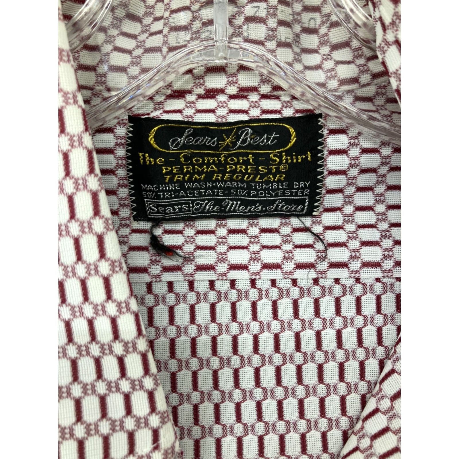 Sears Best Sears Mens Shirt Vintage 1970s Burgundy Red Polyester Button-Front Long Sleeve L Casual Disco Mens Size US L / EU 52-54 / 3 - 6 Thumbnail