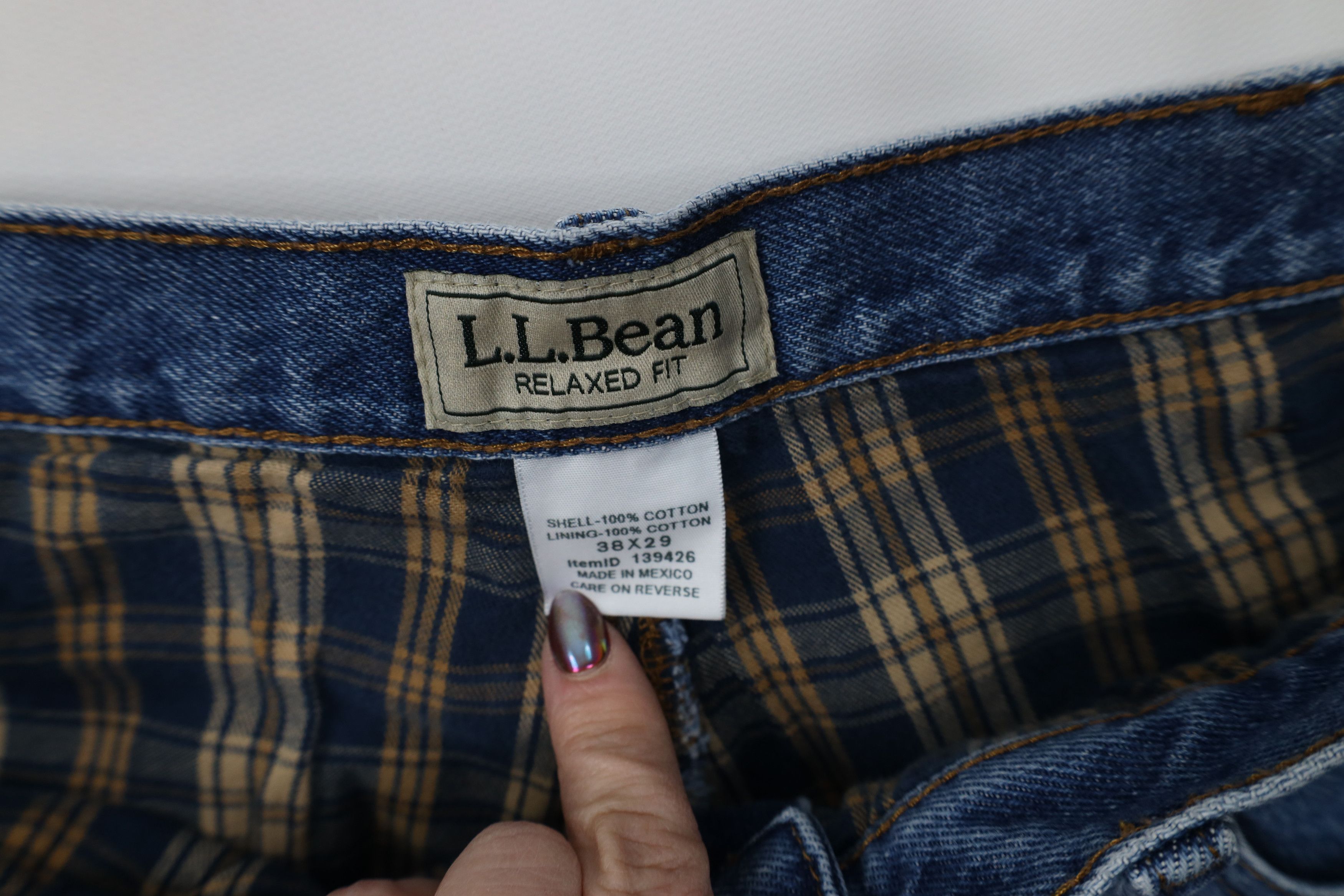 L.L. Bean Vintage LL Bean Fit Faded Flannel Lined Wide Leg Denim Jeans Size US 38 / EU 54 - 8 Thumbnail