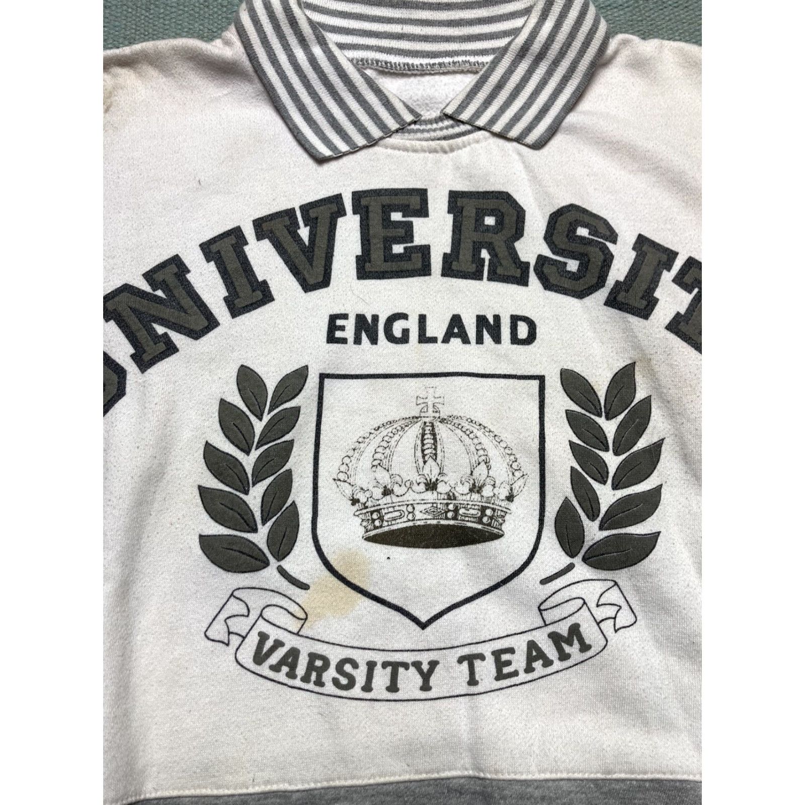 Vintage VINTAGE university England collared sweatshirt polo varsity team Medium Men Gray 80s Pullover Size US M / EU 48-50 / 2 - 2 Thumbnail